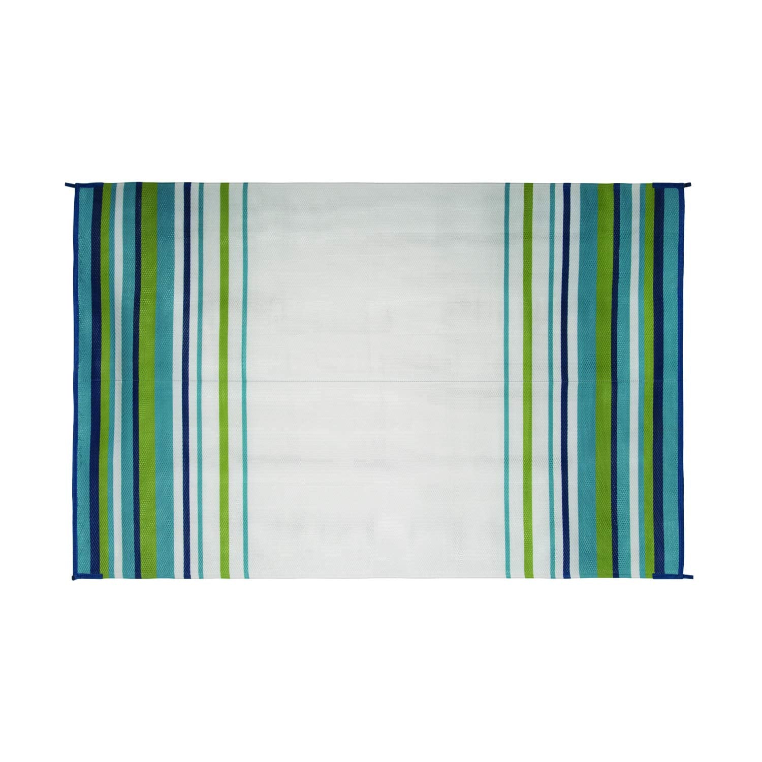 Faulkner 68679 Furniture Mat Striped 8x20 Aqua/navy/lime/wht