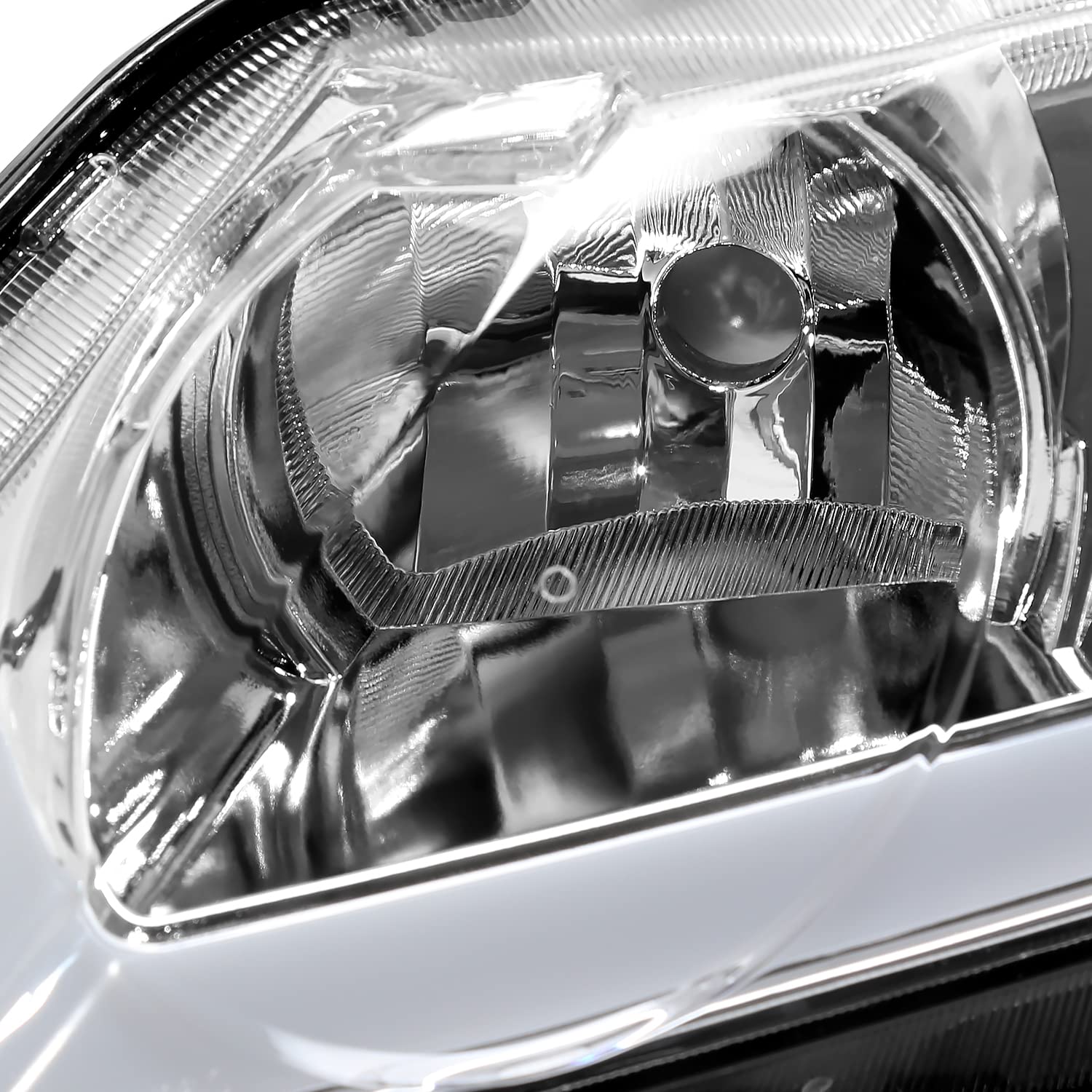 Chrome LED DRL Headlights Spec-D Tuning Lamps Set L+R Compatible with 2006-2011 Honda Civic Sedan 4DR