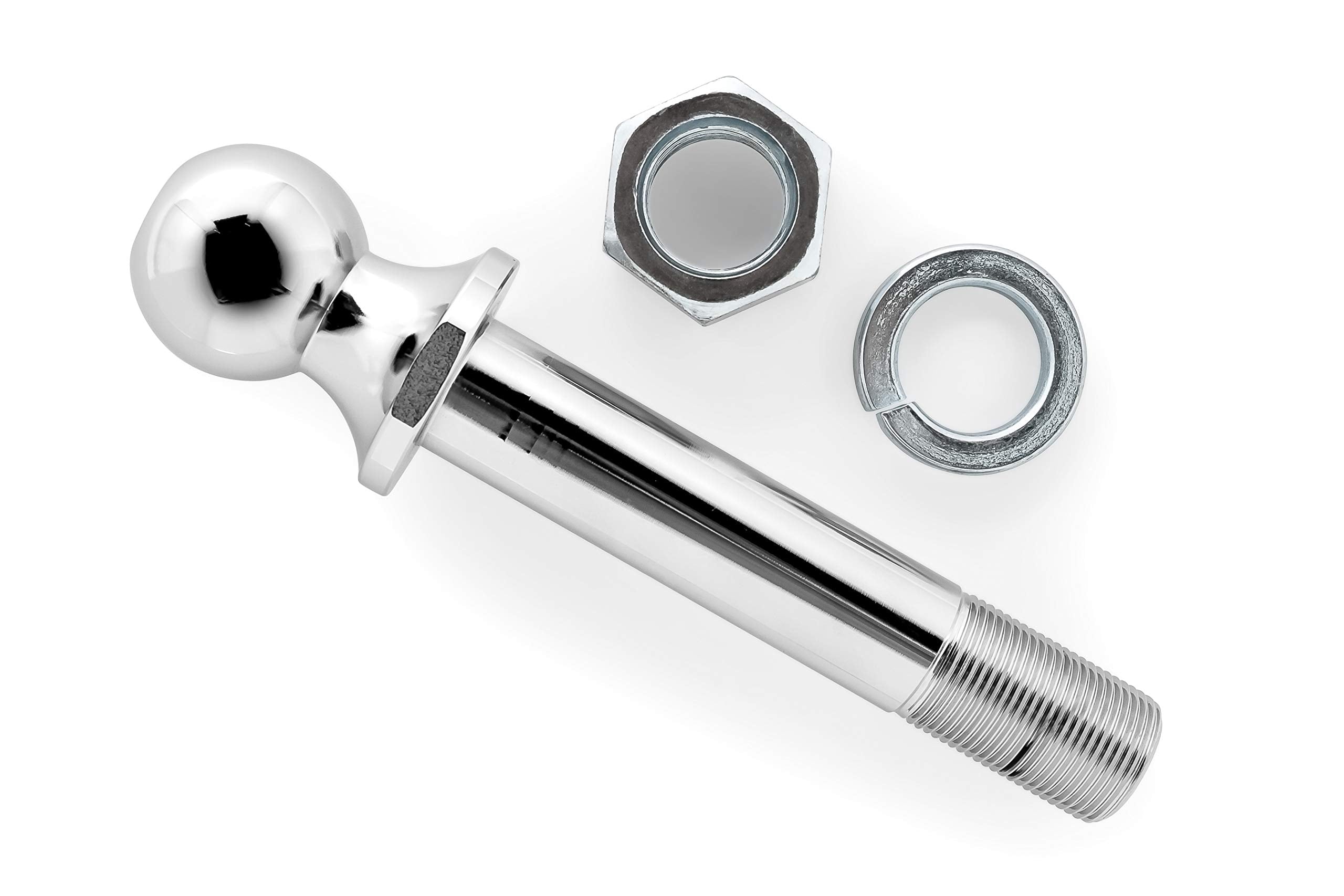 Chrome Eaz-Lift Hitch Ball | Allows for Easy Installation with a 6000 lb. Rating | Can be Used with The R3 Recurve Hitch | 2" Ball and 6-5/8" Shank with 1-1/4" diamater (48759)