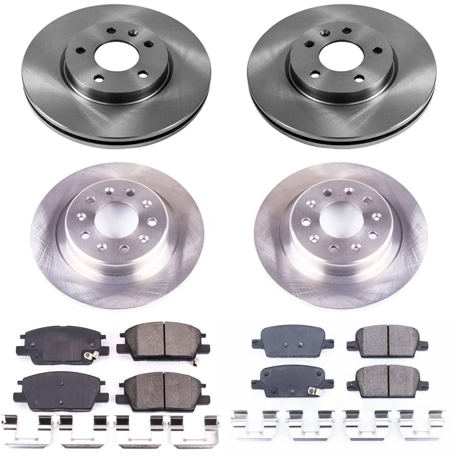 Power Stop KOE7567 Front and Rear Replacement Brake Kit-OE Brake Rotors & Ceramic Brake Pads For Chevrolet Malibu 2016-2020 [Model Specific]