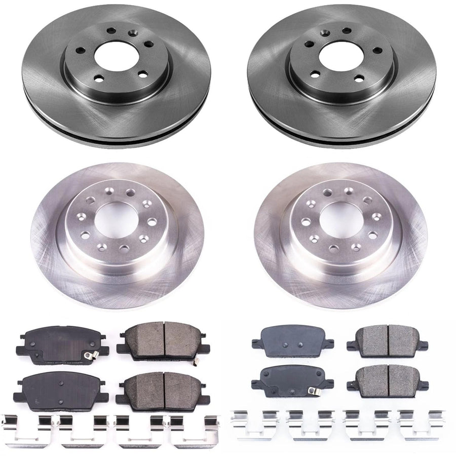 Power Stop KOE7567 Front and Rear Replacement Brake Kit-OE Brake Rotors & Ceramic Brake Pads For Chevrolet Malibu 2016-2020 [Model Specific]