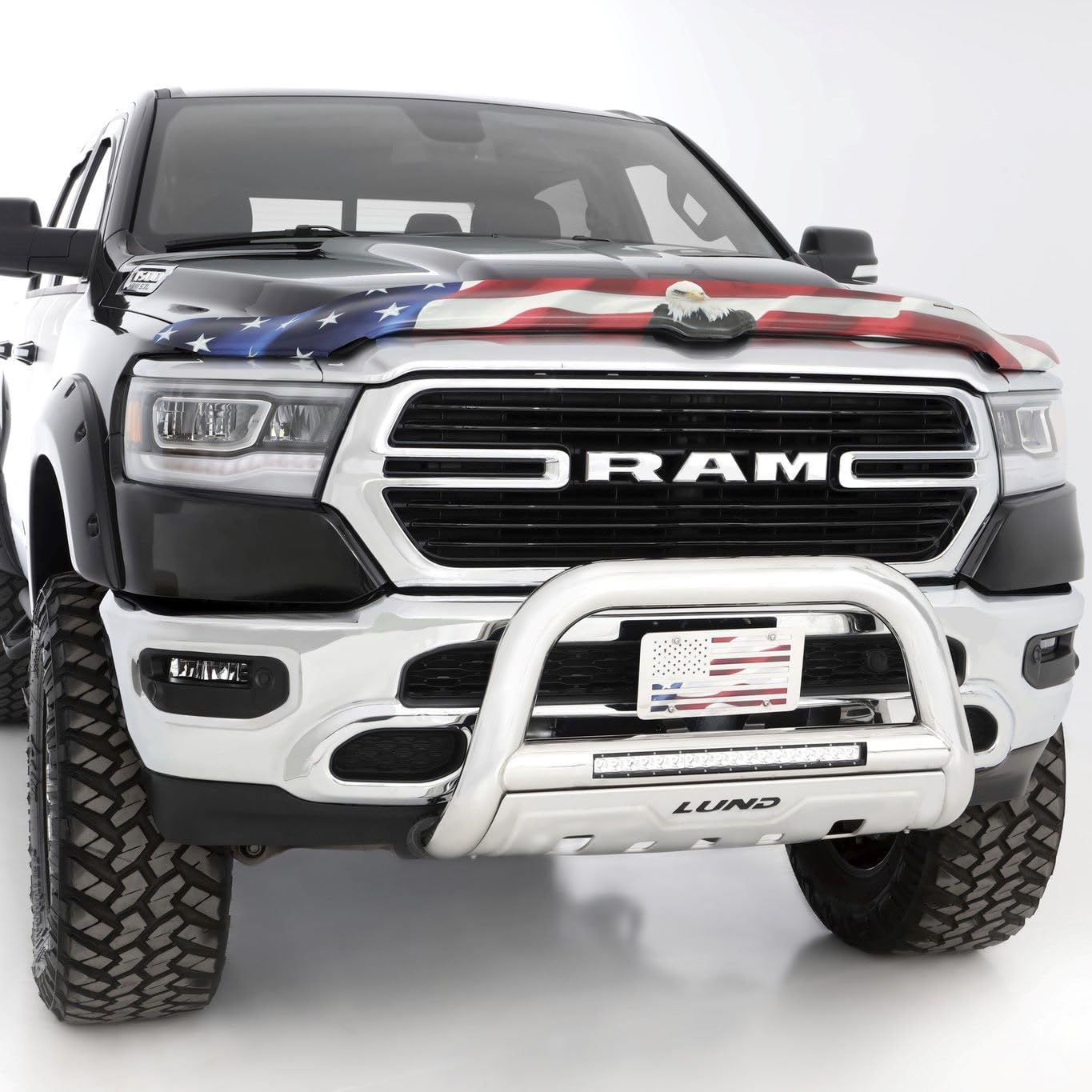 Vigilante Hood Protector | Stampede - High Profile / American Flag w/Eagle | 2011-2014 GMC Sierra 2500 / 3500 HD | 2049-30