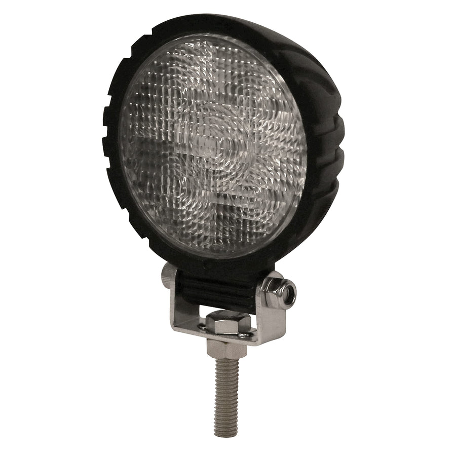LED ECCO Work Light 5 Inch Round White Flood Beam 15W 800lm 12V 24V Waterproof for Commercial Vehicle Light, Tow Truck, Work Truck, Construction Vehicle, 5 Year Warranty