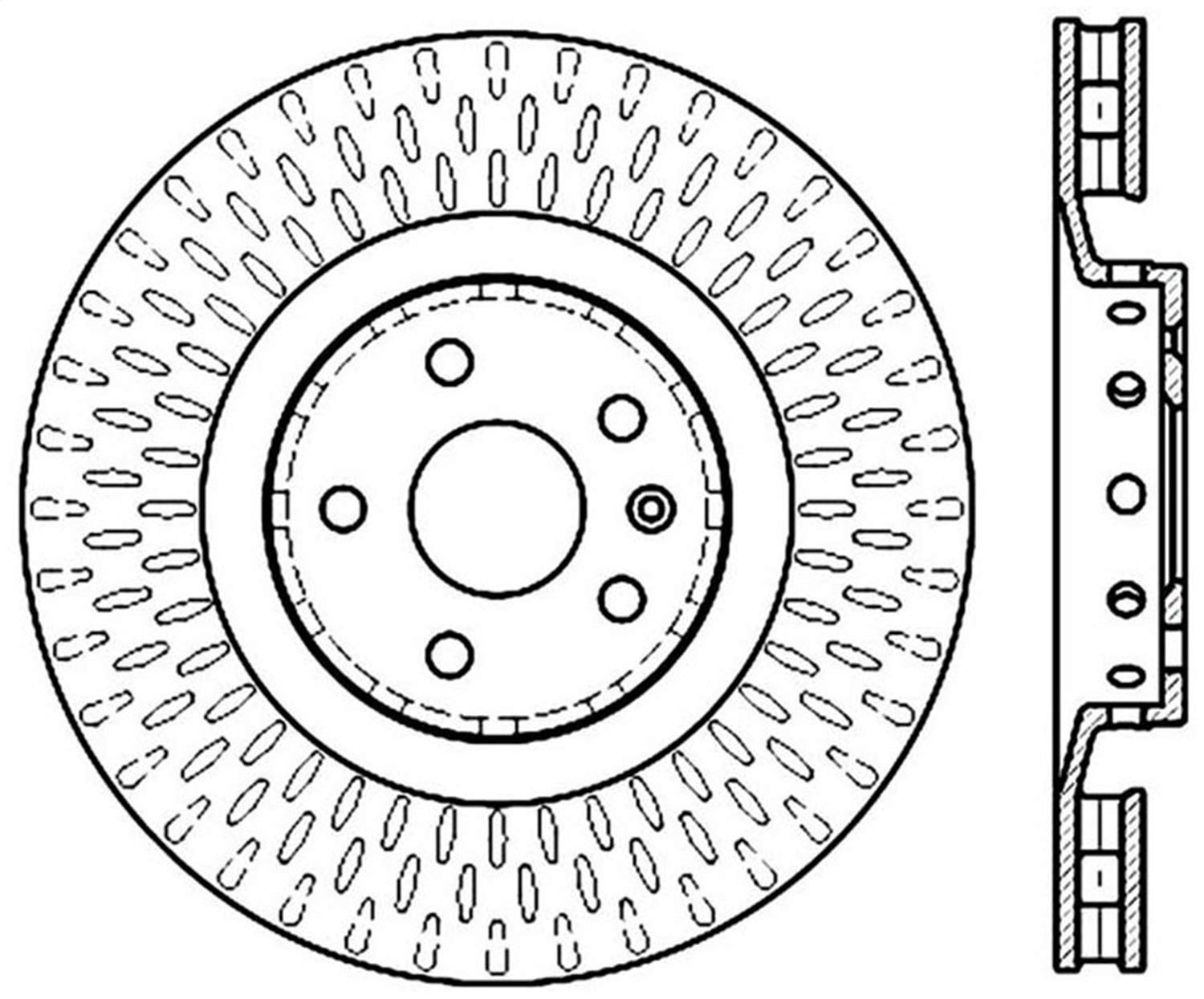 Front Left StopTech 127.62128L Automotive Replacement Drilled and Slotted Disc Brake Rotor Fits Select 2009-2015 Cadillac CTS