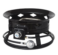 Flame King Portable Outdoor Propane Gas Fire Pit Bowl with Self Igniter, Cover, and Carry Straps for RV, Camping, Backyard
