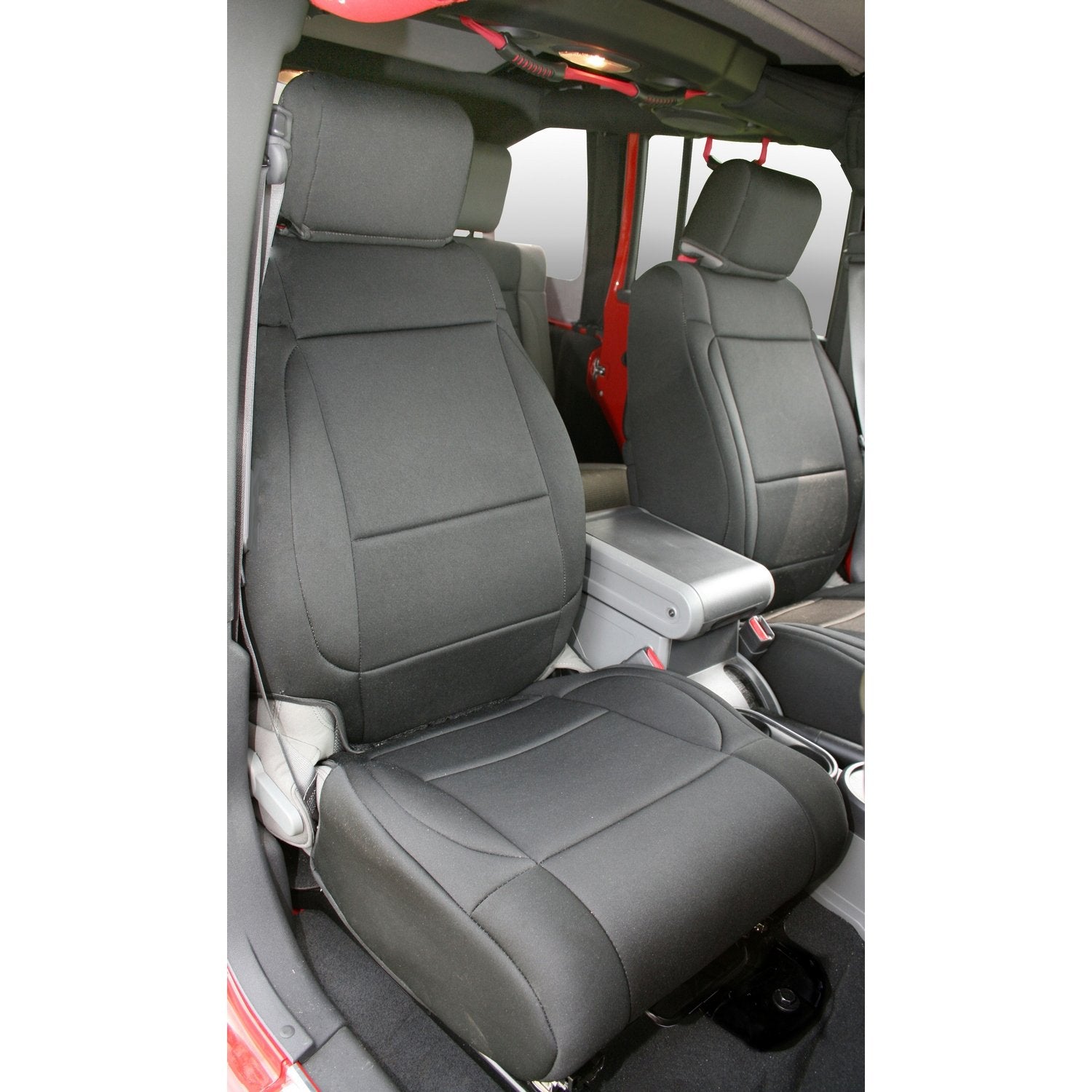 Rugged Ridge Seat Cover Kit 13214.01, Front, Neoprene, Black; 07-10 Jeep Wrangler JK