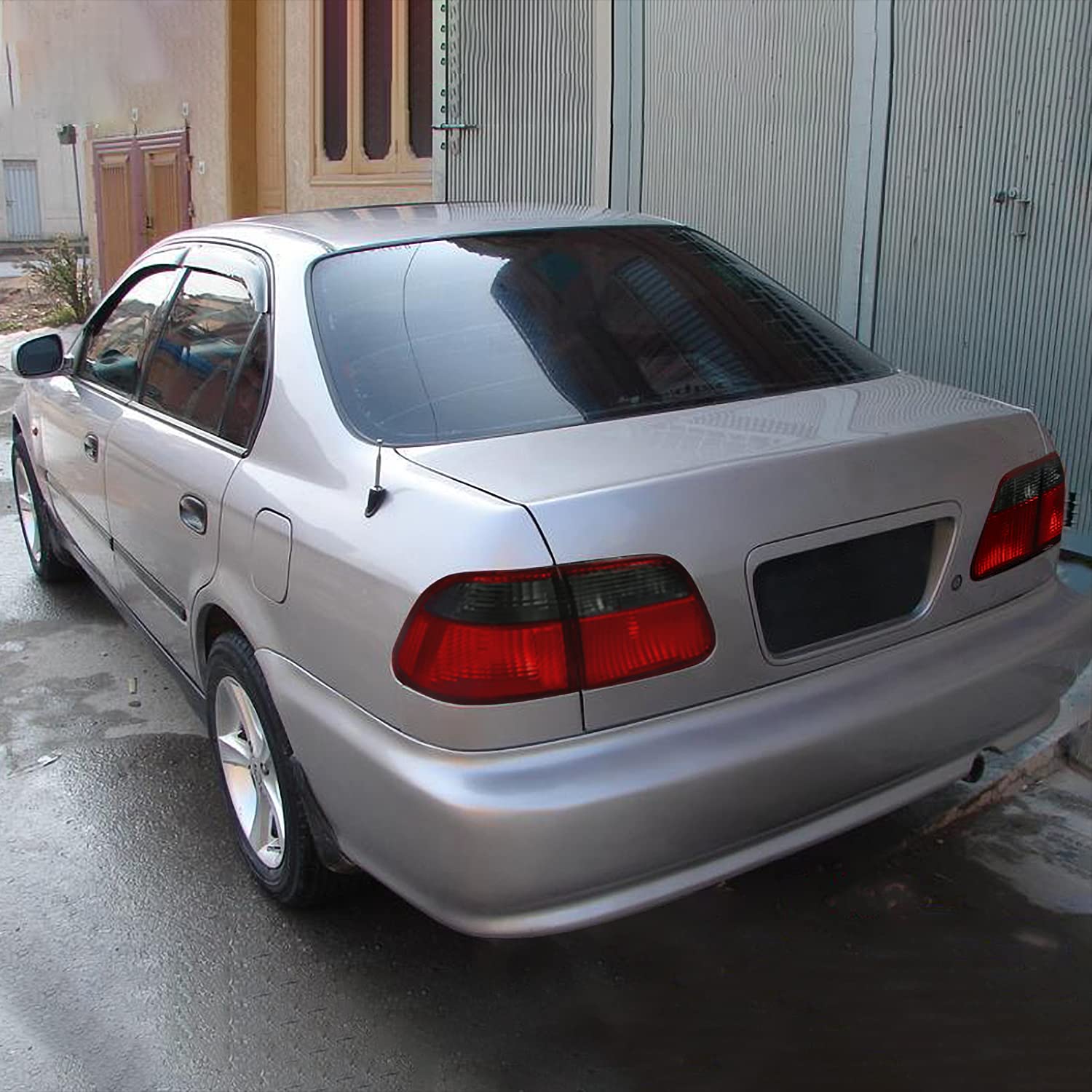 Red Smoke Tail Lights SPEC-D TUNING Compatible with 1999-2000 Honda Civic 4 Door Sedan, Left + Right Pair Assembly