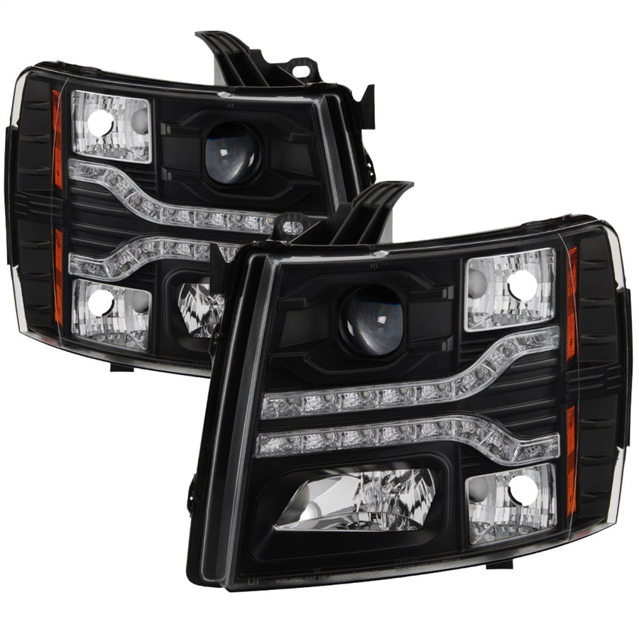 Spyder Auto 5083524 Spyder Chevy Silverado 1500 07-13 / 2500HD/3500HD 07-14 Version 2 Projector Headlights - LED DRL - Black