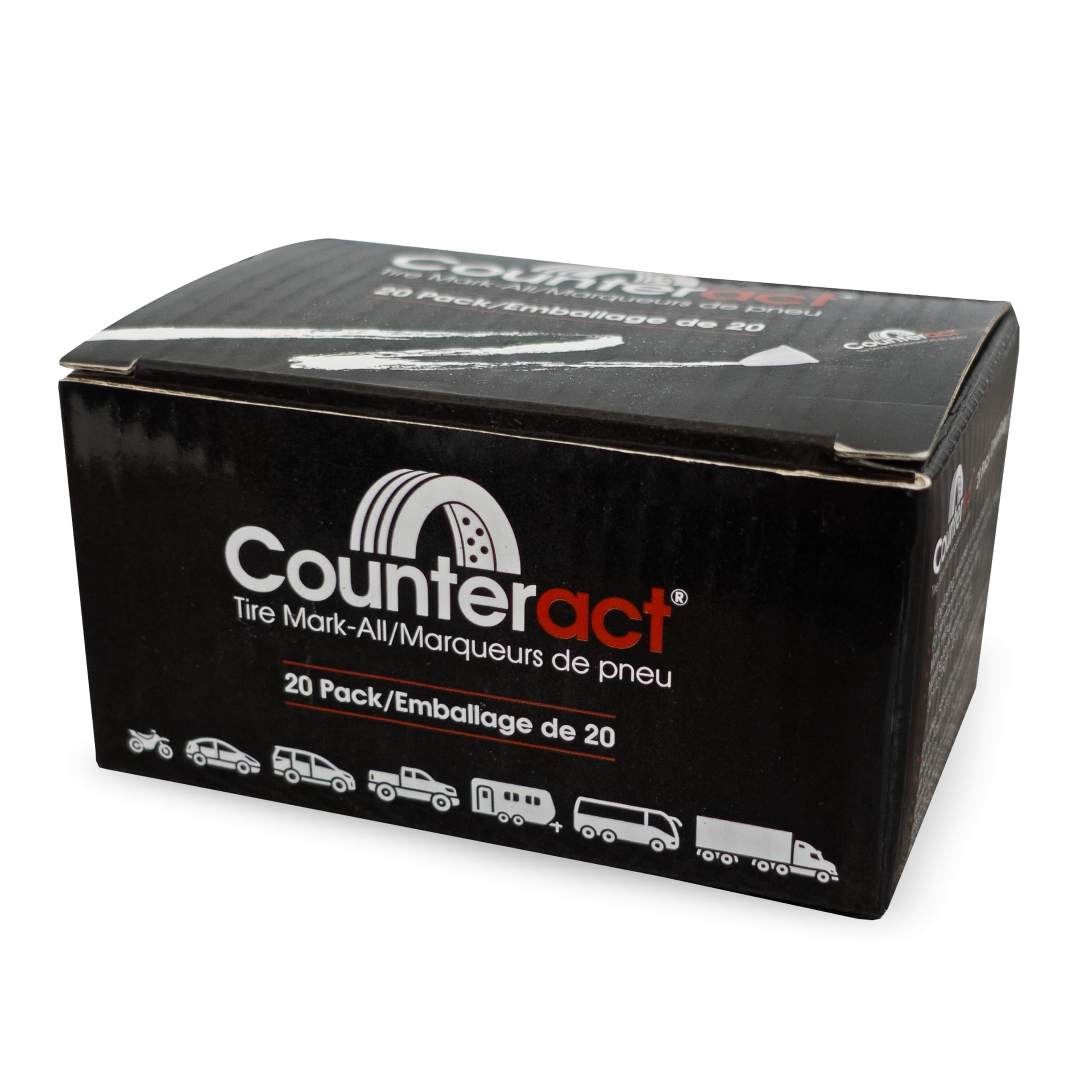 Mark-All Counteract Tire Crayon - White - 20 Pack - Long Lasting - Weather Resistant - Fade Resistant
