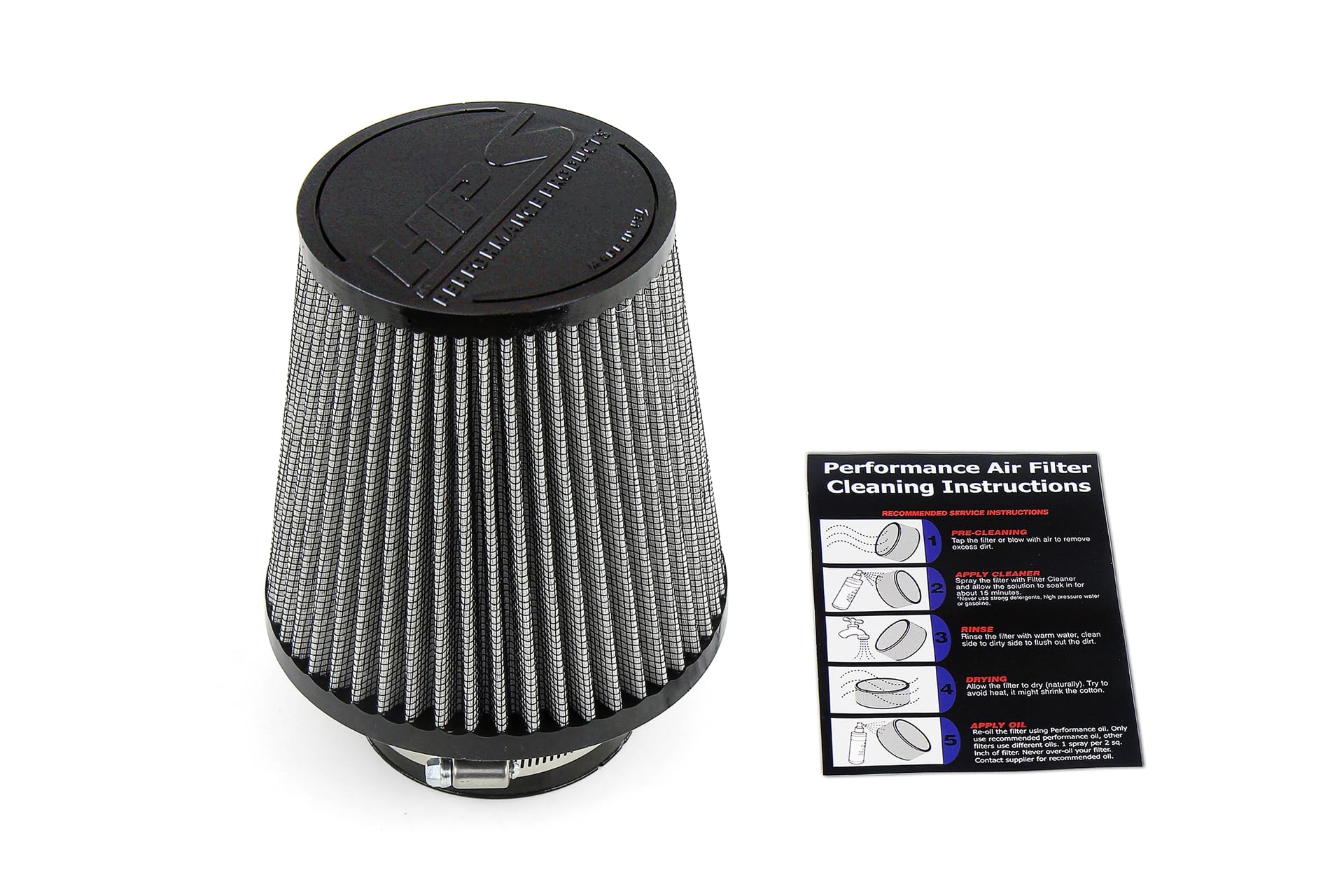 HPS 3.25" ID Performance Air Filter, 6.12" Element Length, 7.87" Overall Length, Gray, HPS-4332
