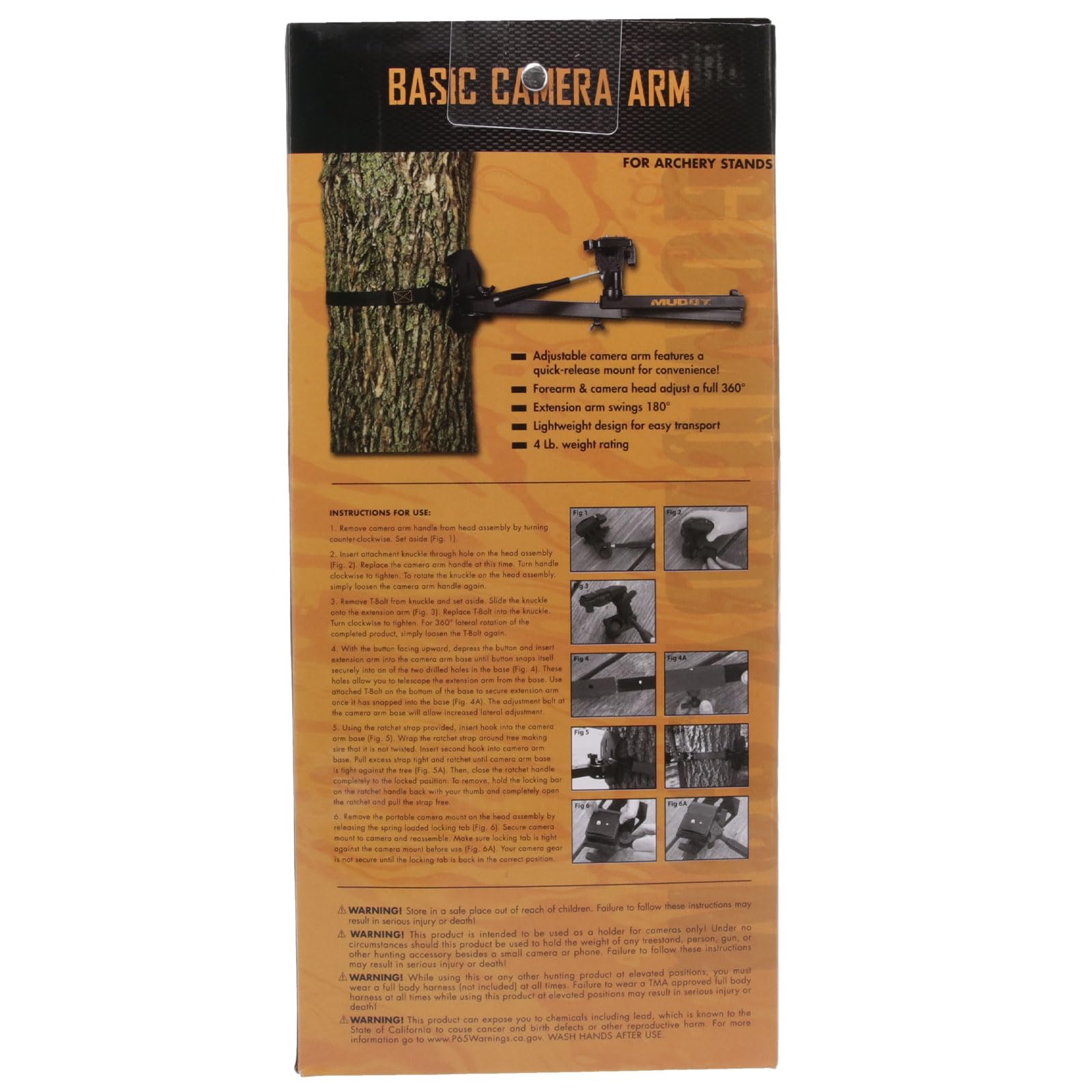 Muddy Trail Camera Basic Arm with Pan Head for Precision Game Cam Positioning