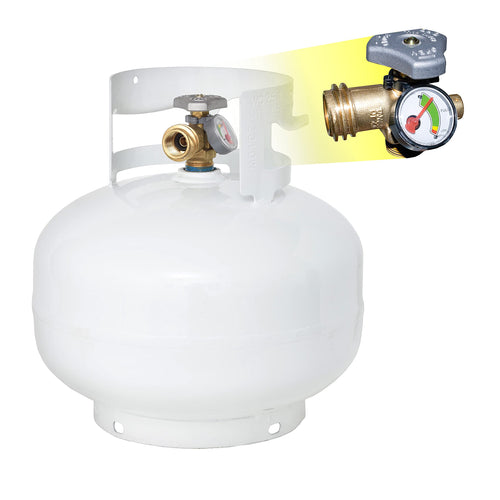 Flame King 11 Pound YSN11SQT Propane Tank Cylinder Squatty with Type 1 OPD Valve, White