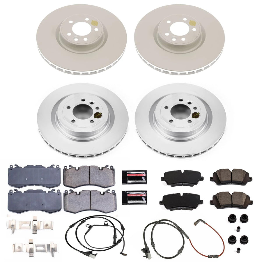 Power Stop Z23 Front and Rear Coated Rotor Kit-Coated Brake Rotors & Carbon Ceramic Brake Pads