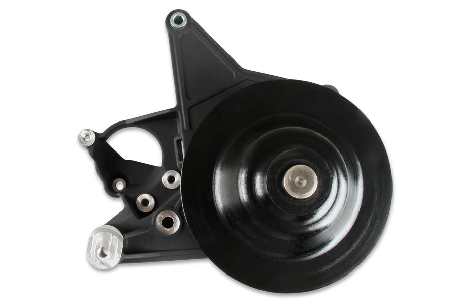 Power Steering Bracket Kit Holley 97-334BK with Long Spacer Black