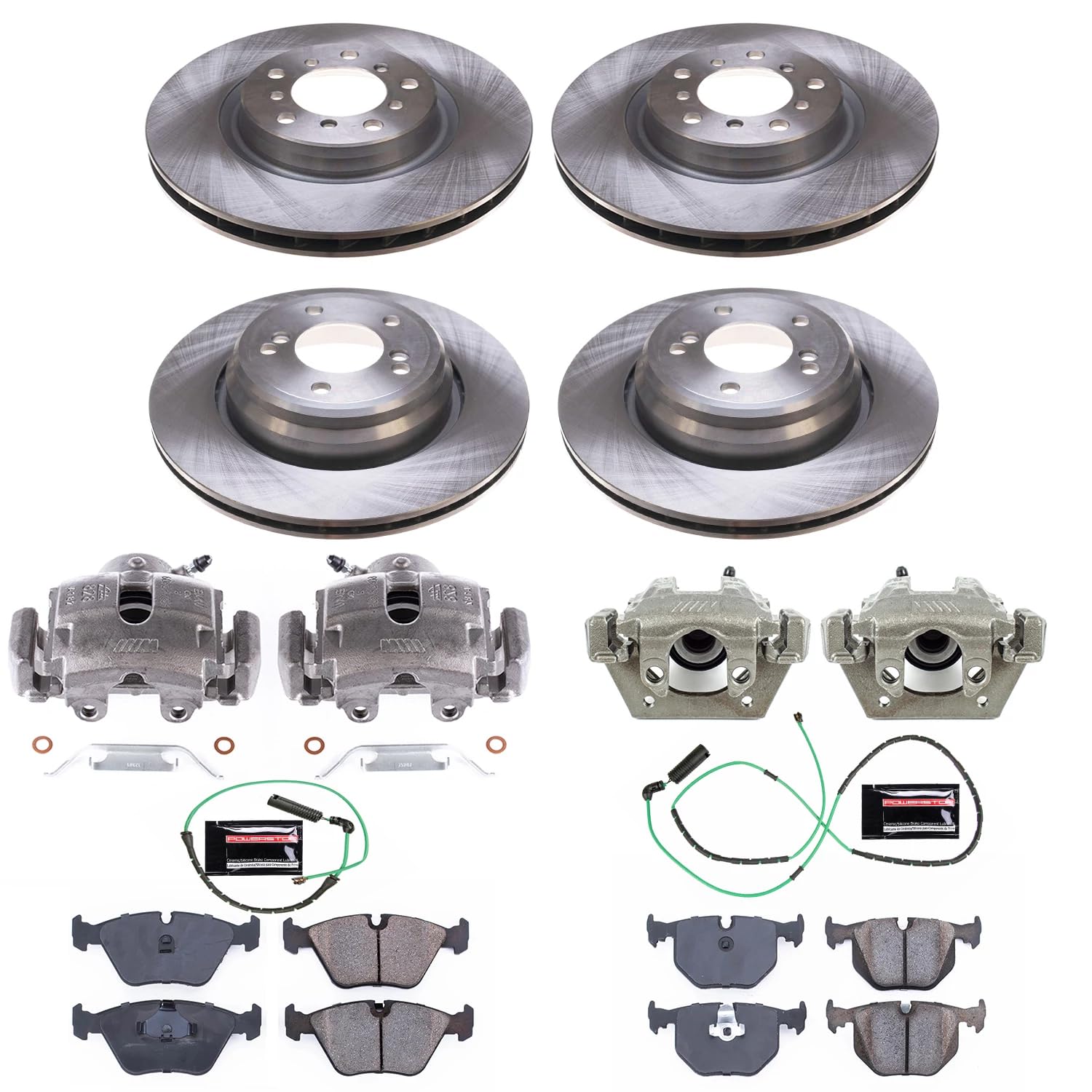 Power Stop KCOE5730 Replacement Autospecialty Front and Rear Caliper Kit- OE Brake Rotor, Brake Pads & Calipers For BMW M3 2001-2006 [Model Specific]
