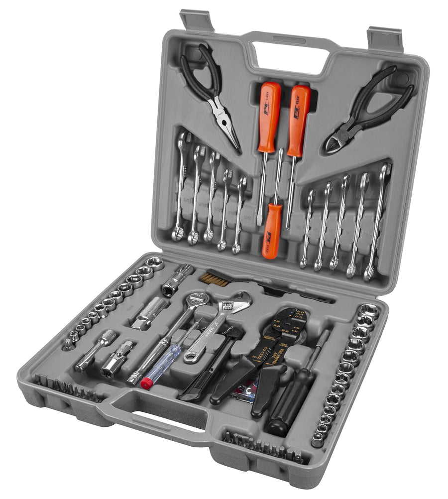 Multi-Use Tool Set Performance Tool W1193 SAE/Metric, General Household Hand Tools, Auto Repair Tool Set, with Plastic Toolbox Storage Case, Gray, 119-Pieces