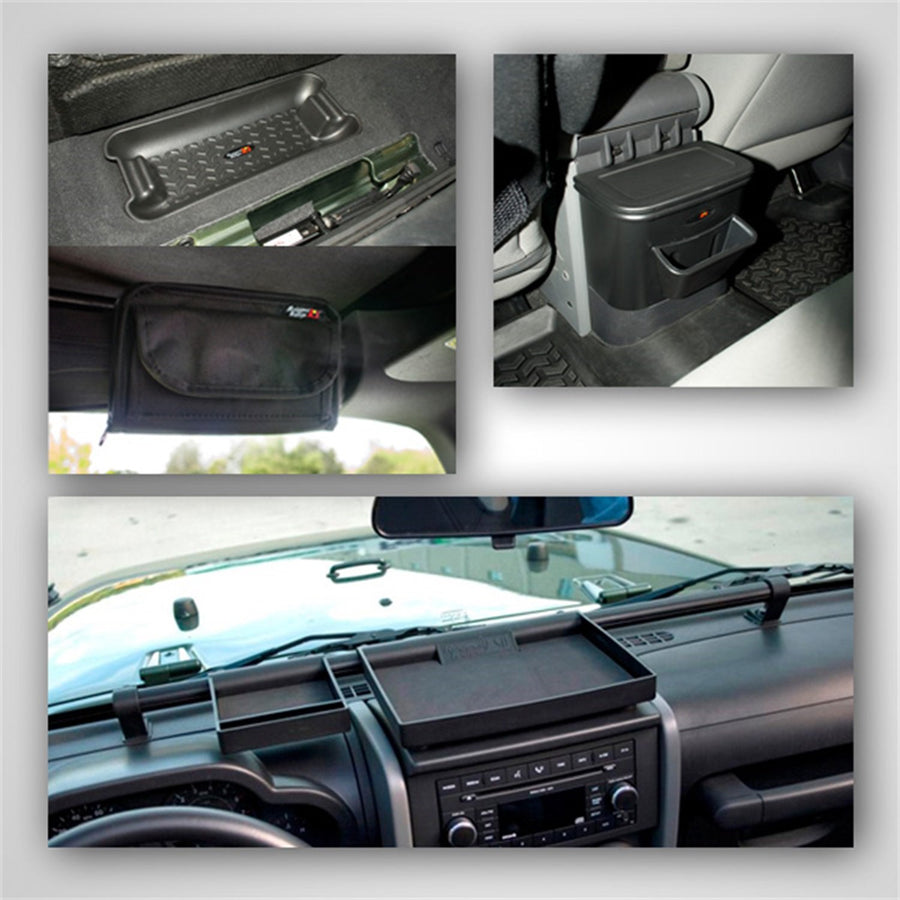 Roll Bar Storage Kit, Rugged Ridge | Interior, Black | 12496.15 | Fits 2007-2010 Jeep Wrangler JK
