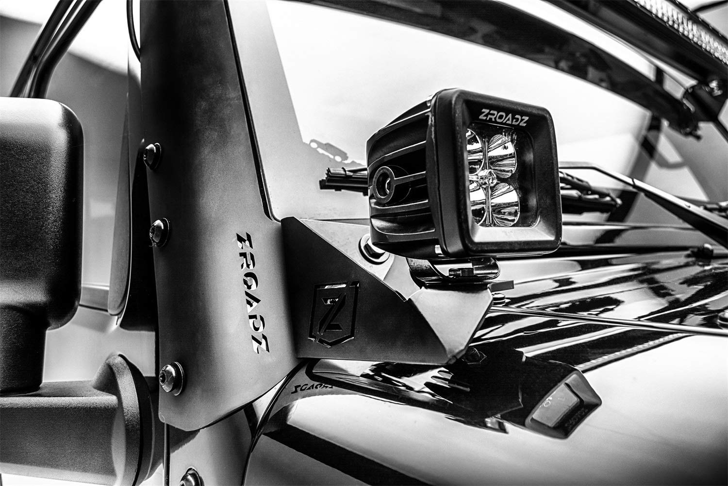 ZROADZ Black A-Pillar LED Mount Z374814 Jeep Wrangler 2007-2016 JEEP WRANGLER JK