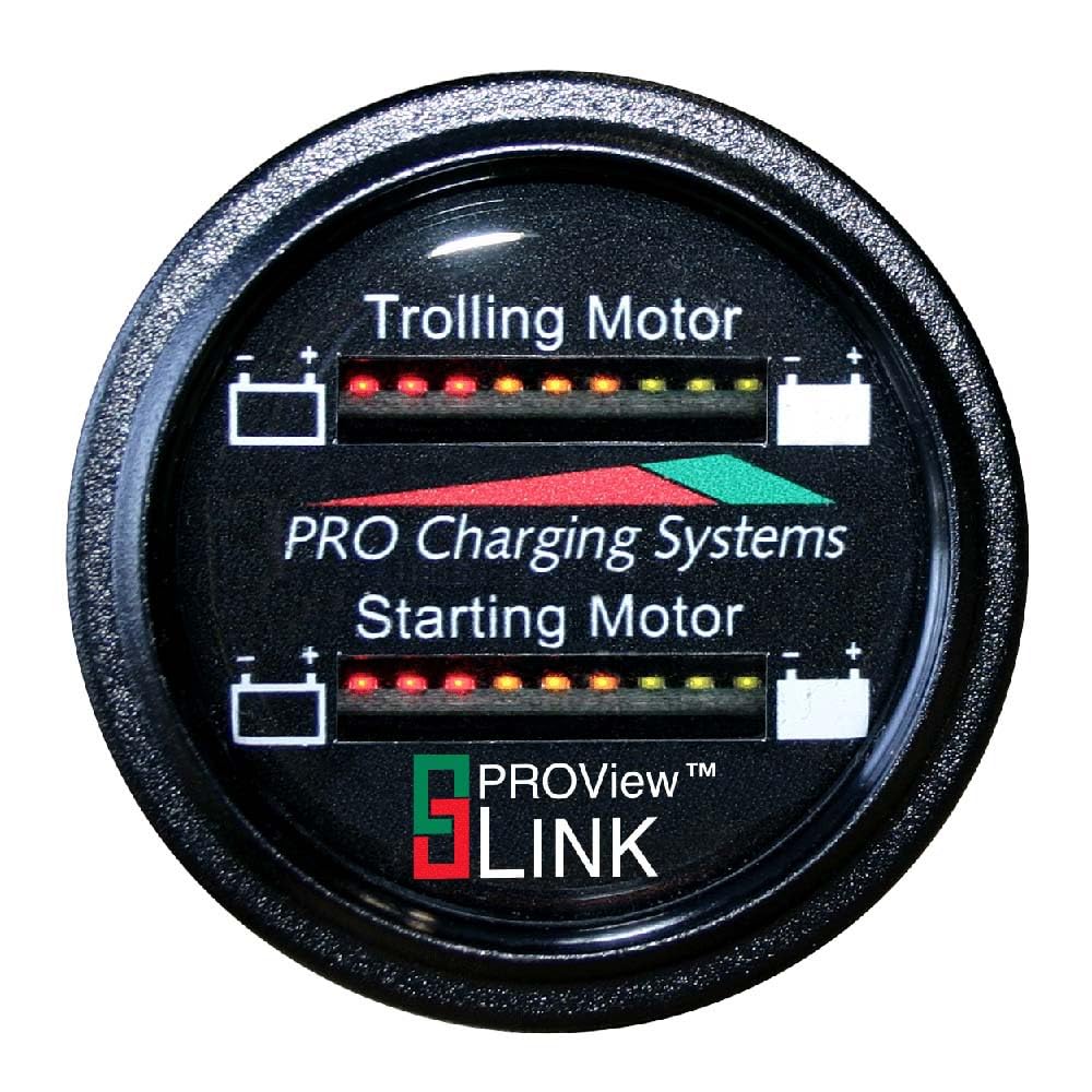 Dual Pro Pro Charging Systems Dual Battery Fuel Gauge 36V Trolling 12V Starting, Black