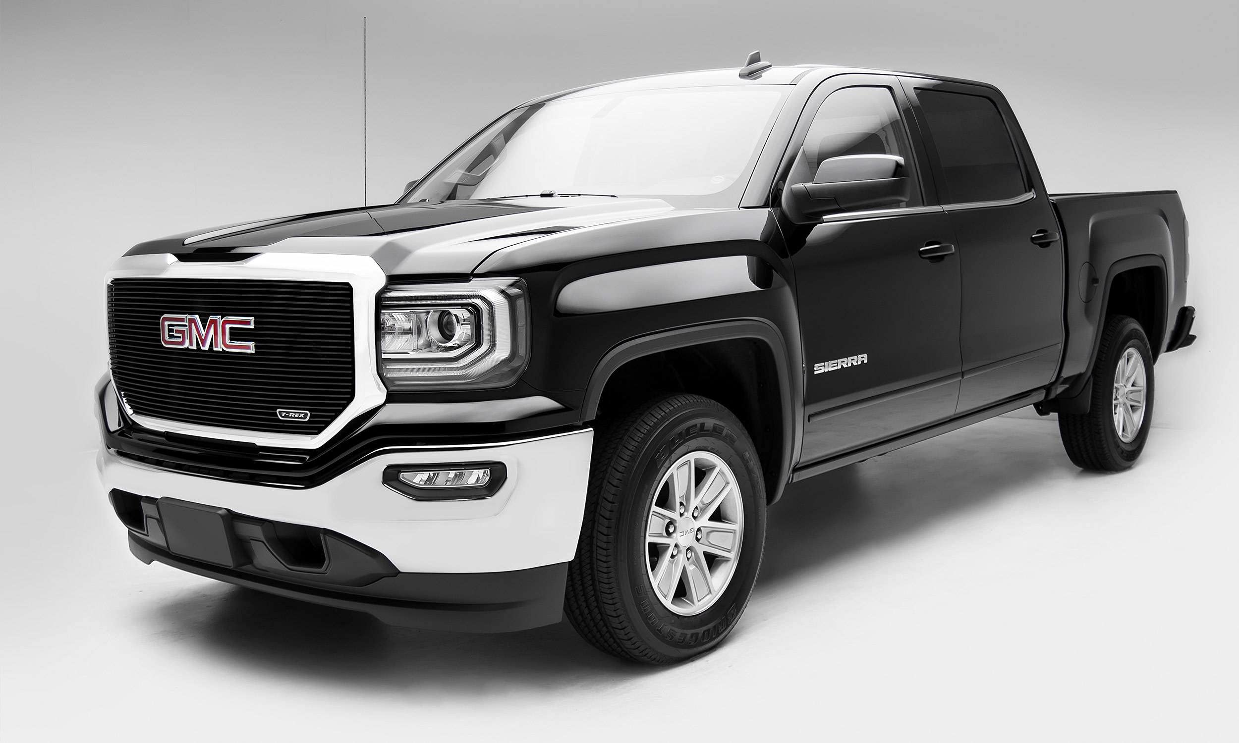 2016-2018 Sierra 1500 T-Rex Grilles Laser Billet Grille, Black, 1 Pc, Insert, with Logo Cutout - PN #6202131