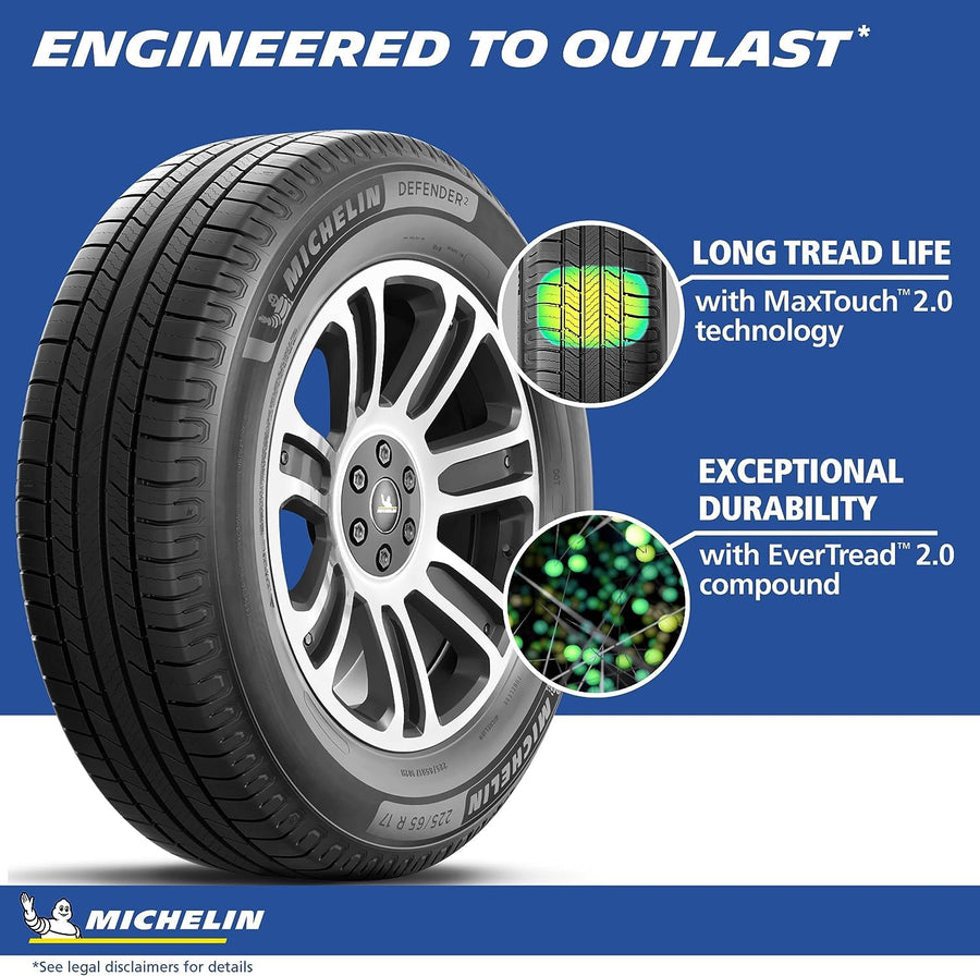 MICHELIN All-Season Defender2 Tire, CUV, SUV, Cars and Minivans - 225/65R17 102H