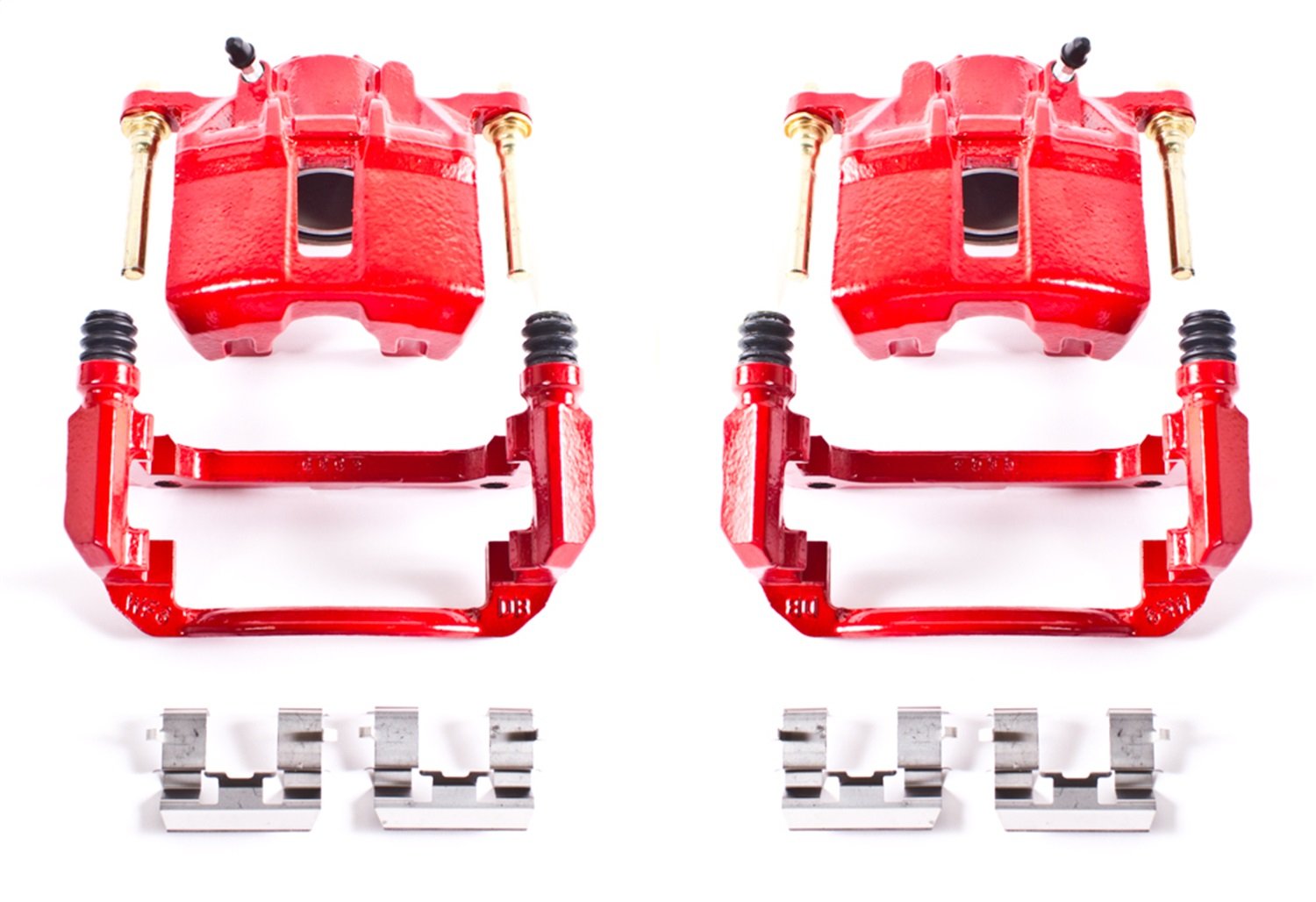 Power Stop S2668 Front Pair of High-Temp Red Powder Coated Calipers for Honda Accord 2003-2007 [Model Specific]