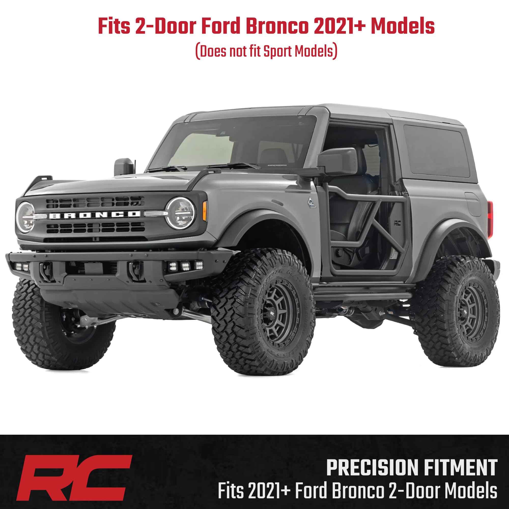 Steel Tube Doors Rough Country for Ford Bronco 2-Door (2021-2024)