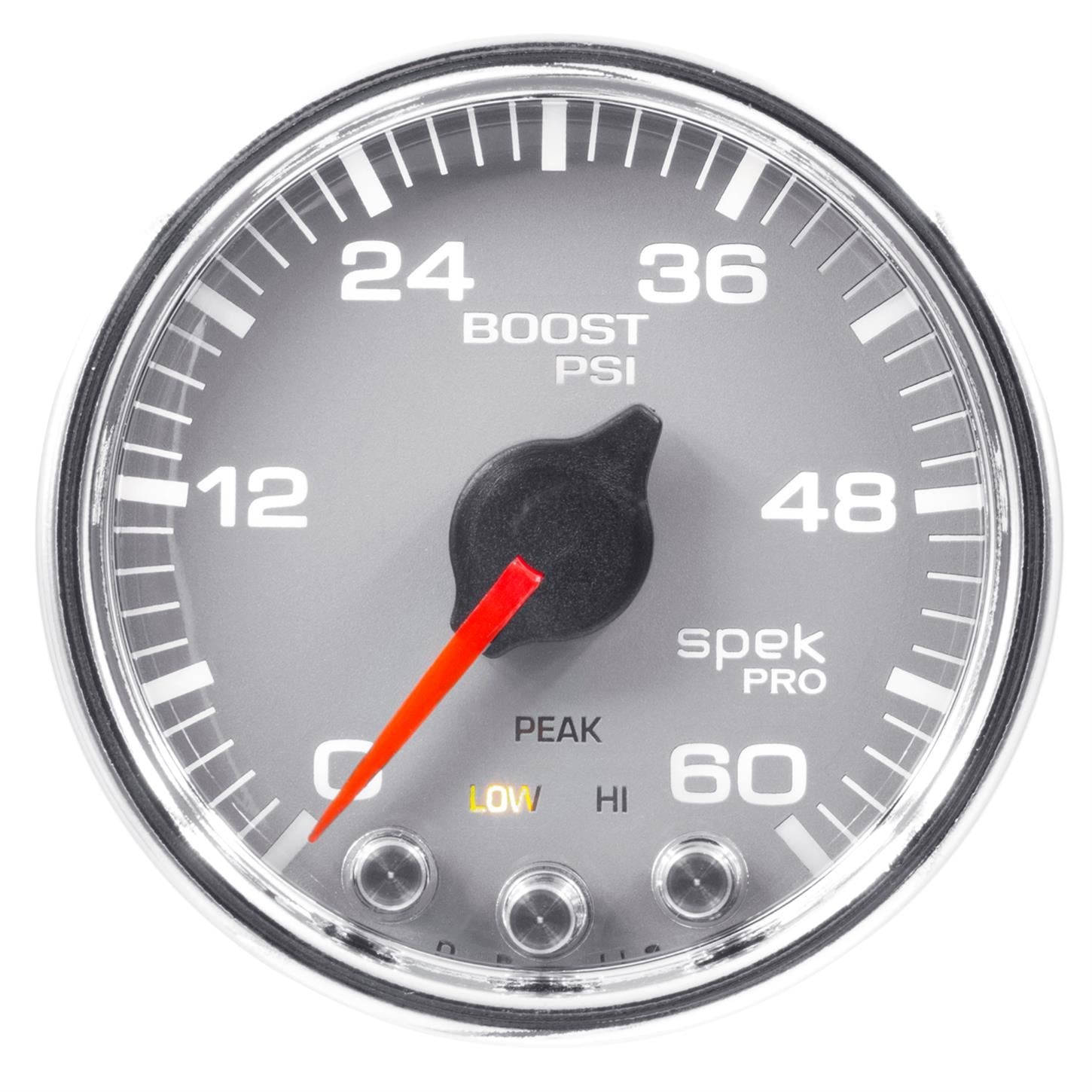 AutoMeter Gauge P30421 Boost (Spek-Pro 2 1/16", 60Psi, Stepper Motorwith Peak & Warn, Slvr/Chrm, Spek-Pro)