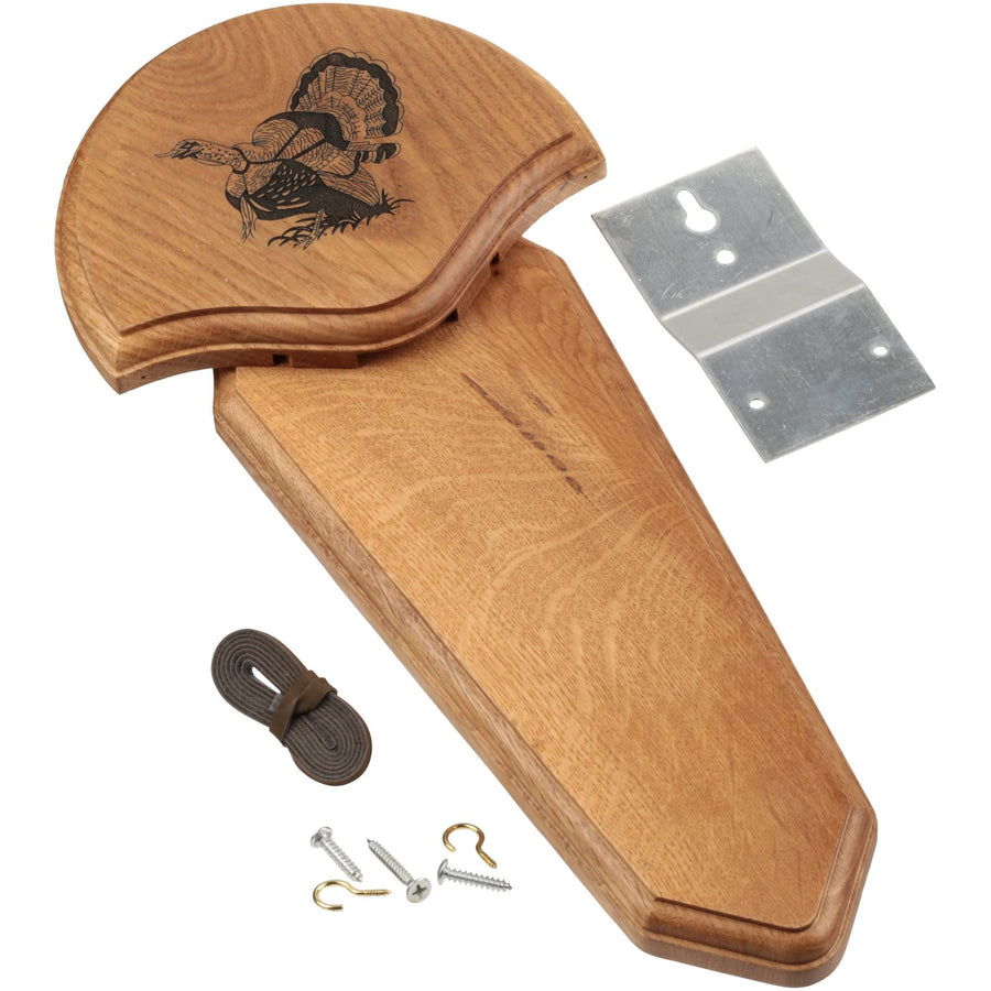 H.S. Strut Hunters Specialties Easy To Assemble Trophy Mount Three Beard Mounting Plaque with Natural Oak Finish,Brown