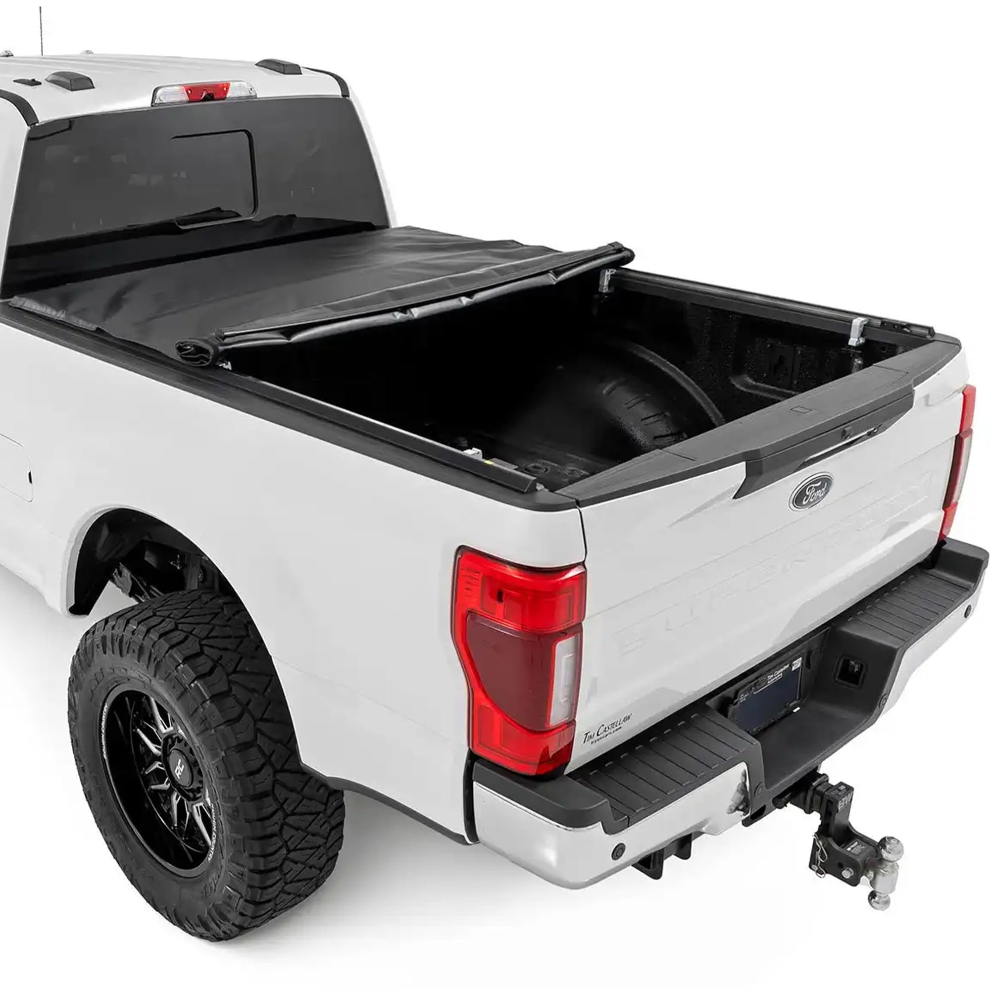Rough Country Soft Roll-Up Truck Bed Cover for F-250 & F-350 Ford Super Duty (2017-2025) – Fits 6'10 Bed, Low-Profile All-Weather Tonneau Cover