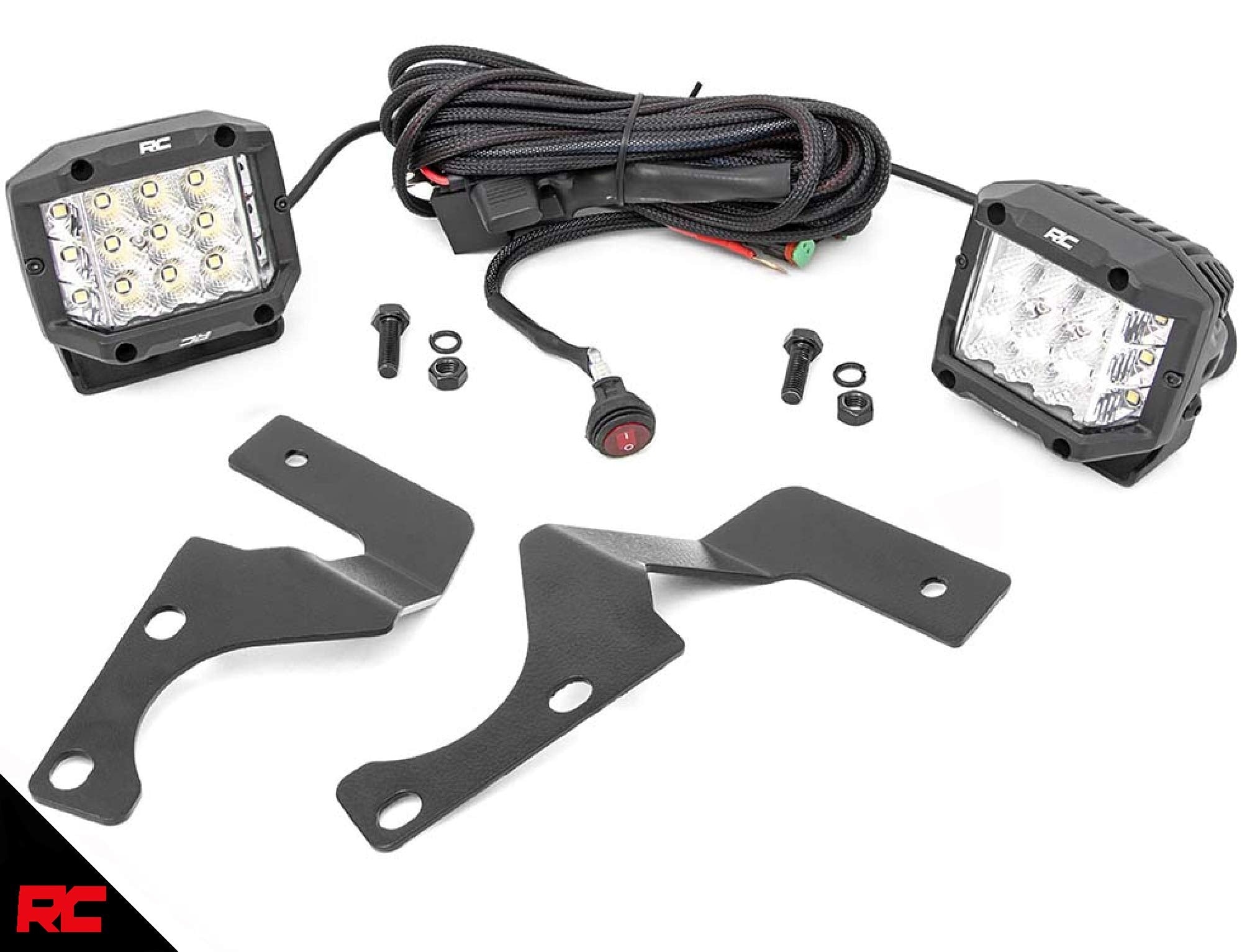 Dual Rough Country 3" LED Ditch Light Kit for Toyota 4Runner (2010-2024) - (2) 3-in Osram Wide Angle LED Pods