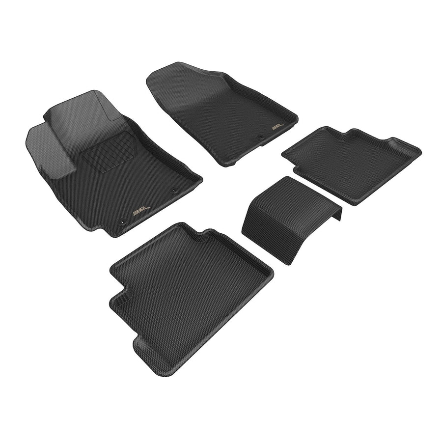 Custom Fit 3D MAXpider Kagu Floor Mat (Black) Compatible with Hyundai Kona 2024-2026 - Full Set