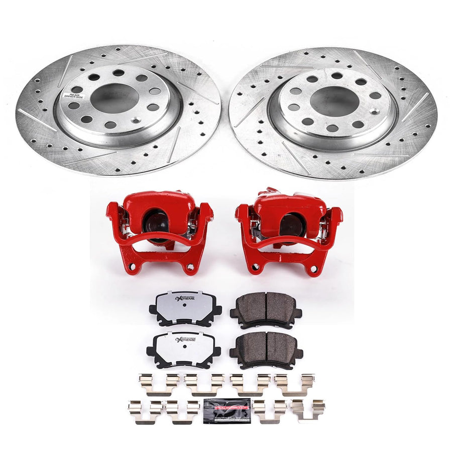 Power Stop Rear KC2261B-26 Z26 Street Warrior Brake Kit Audi Volkswagen For Audi A3 2006-2008, Volkswagen GTI 2006-2009, Volkswagen Jetta 2006-2009 [Model Specific]