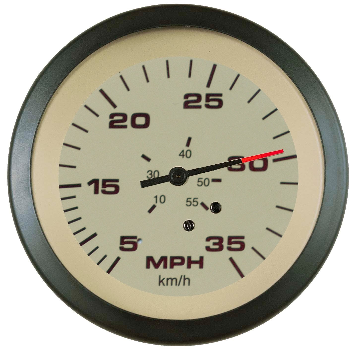 Sierra 61826P Sahara Pitot Type Speedometer Kit 5 to 35 Mph Dial Range Scratch Resistant, 3"