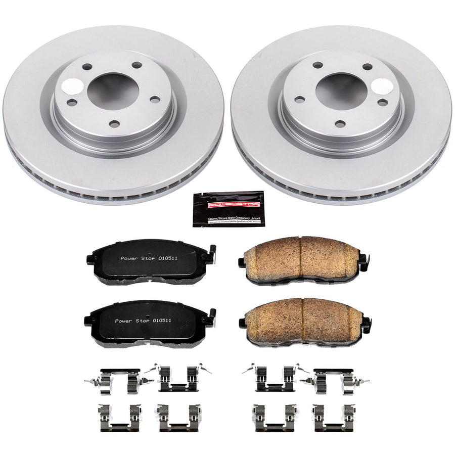 Power Stop CRK6094 Brake Rotor & Coated Ceramic Brake Pads- front For Nissan Sentra 2017-2018 [Model Specific]