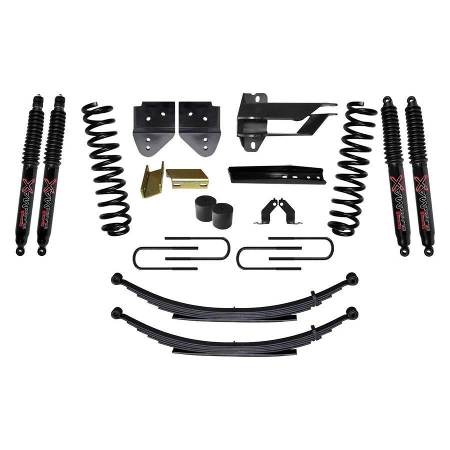 Suspension Lift Kit F17401KS-B Skyjacker w/Shock 4 in. Lift Incl. Front Coil Springs Rear Leaf Springs Black MAX 8500 Shocks