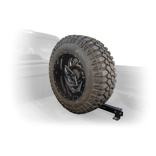 TCTT2-01 | DV8 Offroad Spare Tire Mount for 2007-21 Tundra | Vertical in-Bed Design | Accommodates up to a 40" Tire | Mounts Either Bed Rail | Powder Coat Finish
