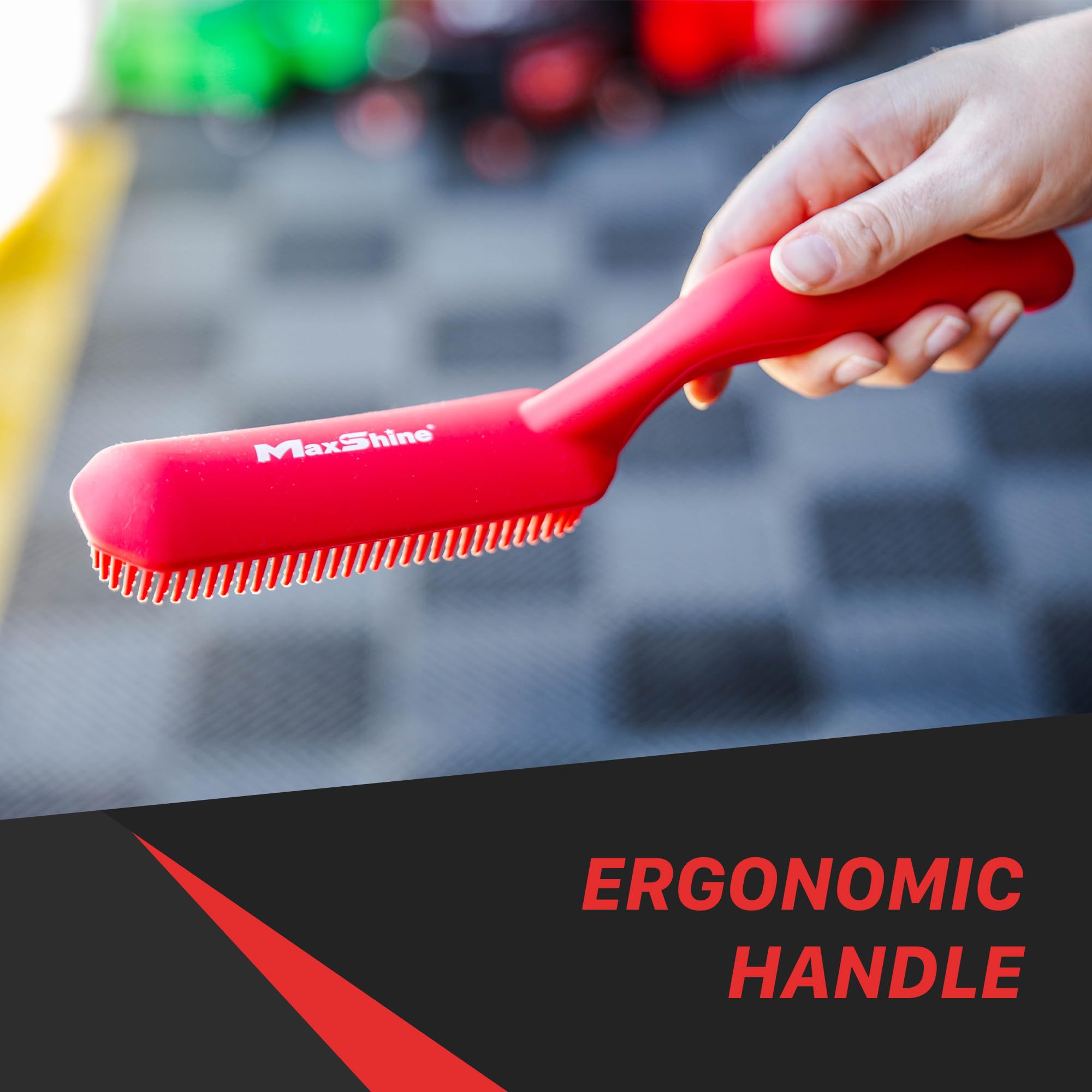 Maxshine Silicone Universal Carpet Detailing Brush | High-Conductivity Bristles Lift Pet Hair, Lint & Debris | Gentle, Durable Cleaning Brush for Carpets, Upholstery & Auto Detailing