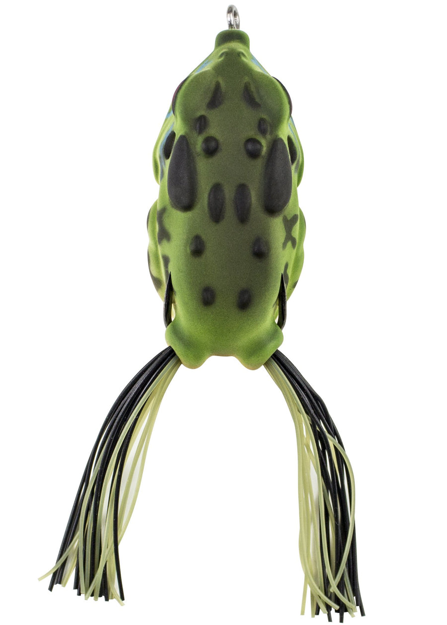 Blue Gill Lunkerhunt Compact Frog – Short Skirted Frog Fishing Lure with Short Wide Gap Hooks, Great for Bass and Pike, High Buoyancy Weedless Lure - Weighs ½ oz, 2.25” Length