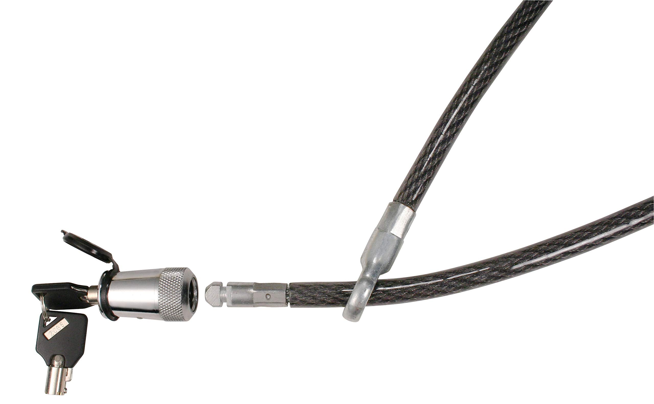 Trimax ST30 - Spare Tire Cable Lock Trimaflex (Round Key) for Boat Trailers, Motor Homes, Trucks, Jeeps, Vans, More - 36" x 12mm - Black/Chrome