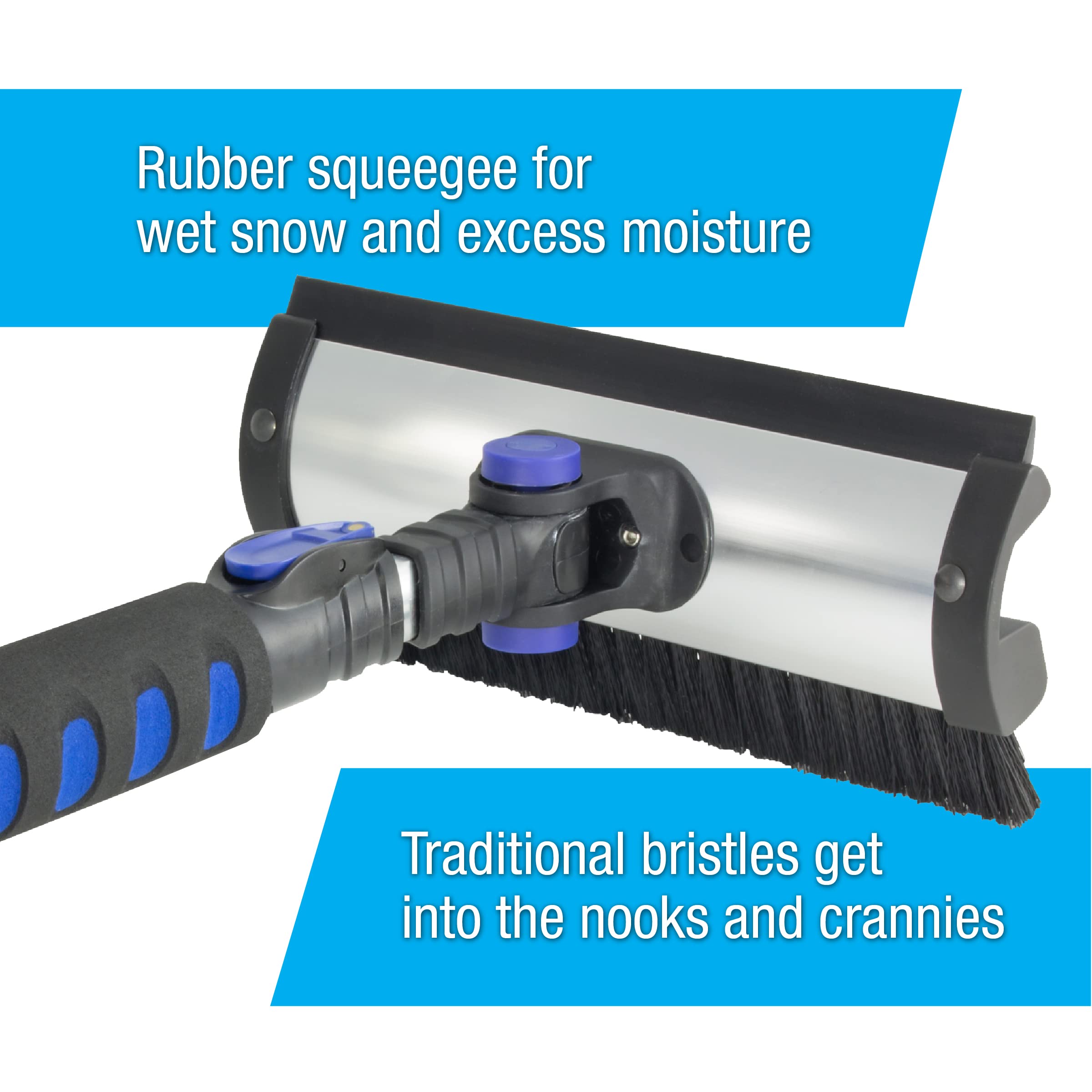 60" SubZero Quick Lock Pivoting Head Snowbroom with Integrated Squeegee and Ice Scraper, Black