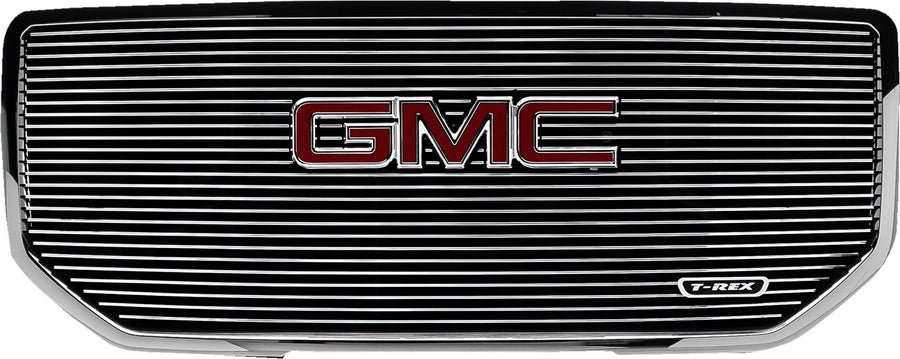 2016-2018 Sierra 1500 T-Rex Grilles Laser Billet Grille, Polished, 1 Pc, Insert, with Logo Cutout - PN #6202130