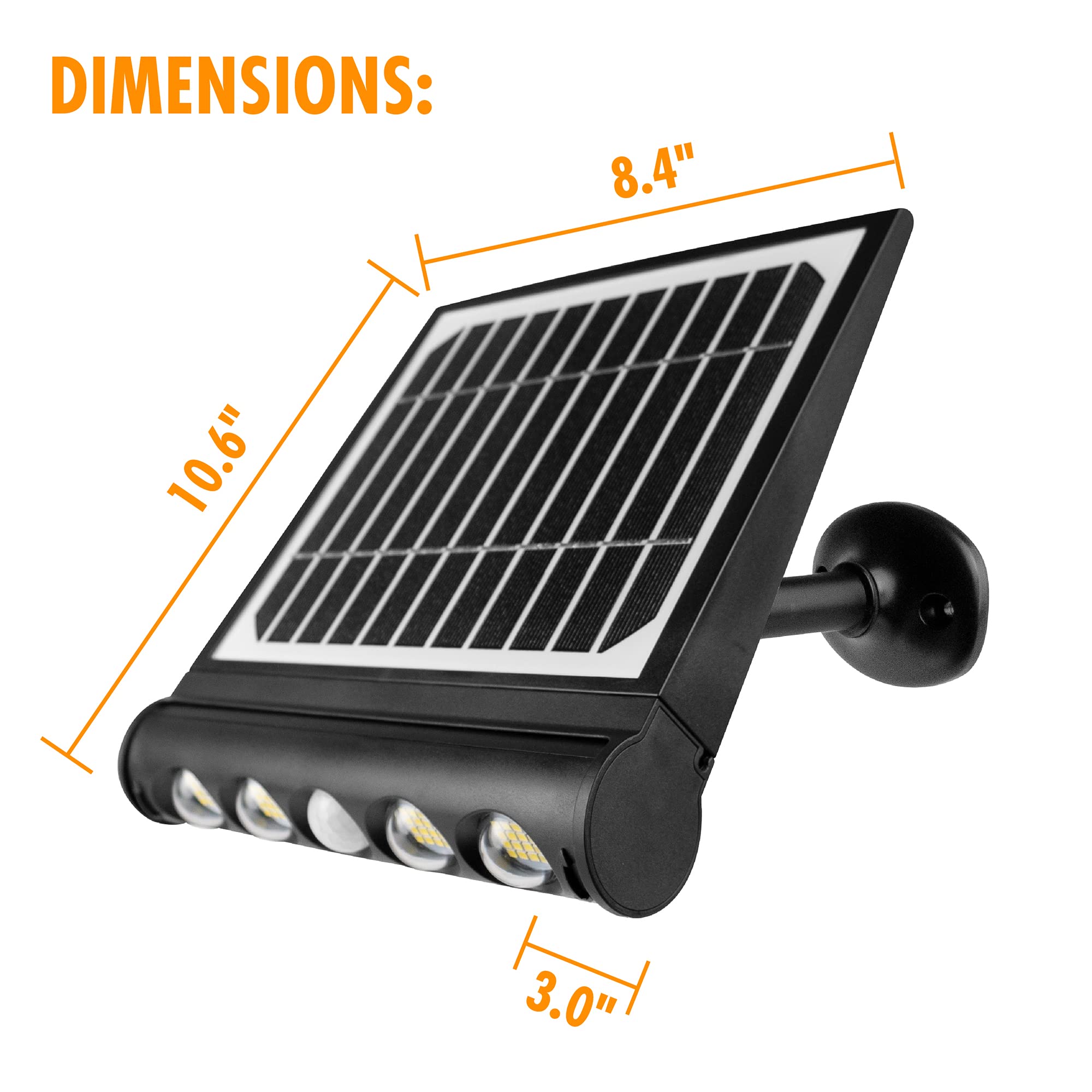 Wagan 1000 Lumen EL8567 LED Solar Wall Light in and Out Flood Light Detachable Motion Sensor Waterproof Weatherproof Dusk to Dawn Light for Outdoor Garden Yard Path Parking Lot