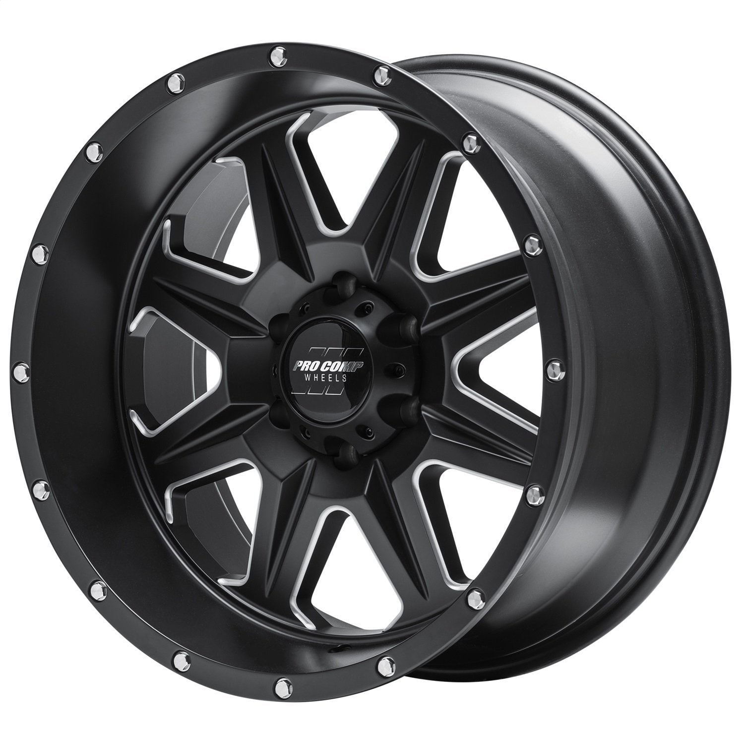 Recon Pro Comp Wheels Black Wheel with Painted (17 x 9. inches /6 x 5 inches, -6 inches Offset)