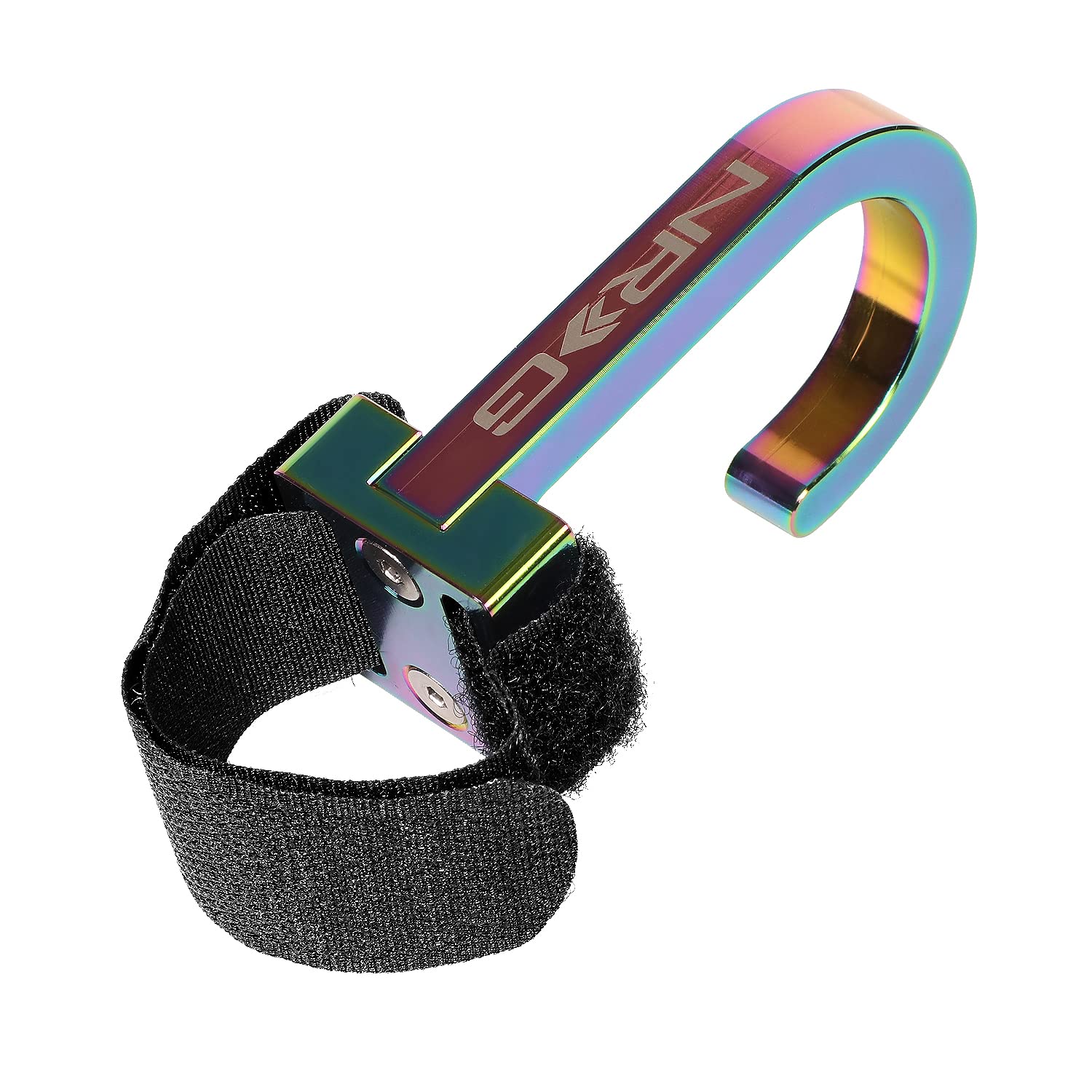 NRG Innovations Steering Wheel Hook STR-100MC CNC Aluminum Neochrome Anodized Adjustable Nylon Strap Streeing Wheels Secured