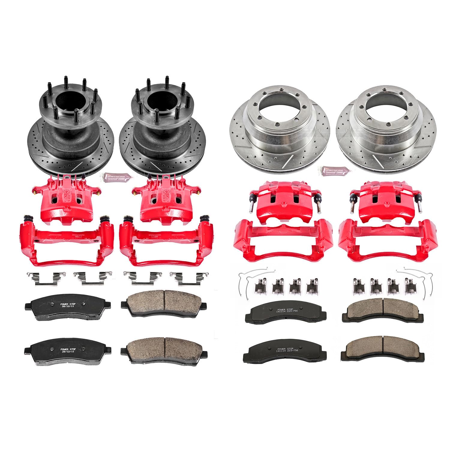 1-Click Performance Brake Kit Power Stop (KC2868) with Calipers For Ford F-350 Super Duty 1999-2000 [Model Specific]