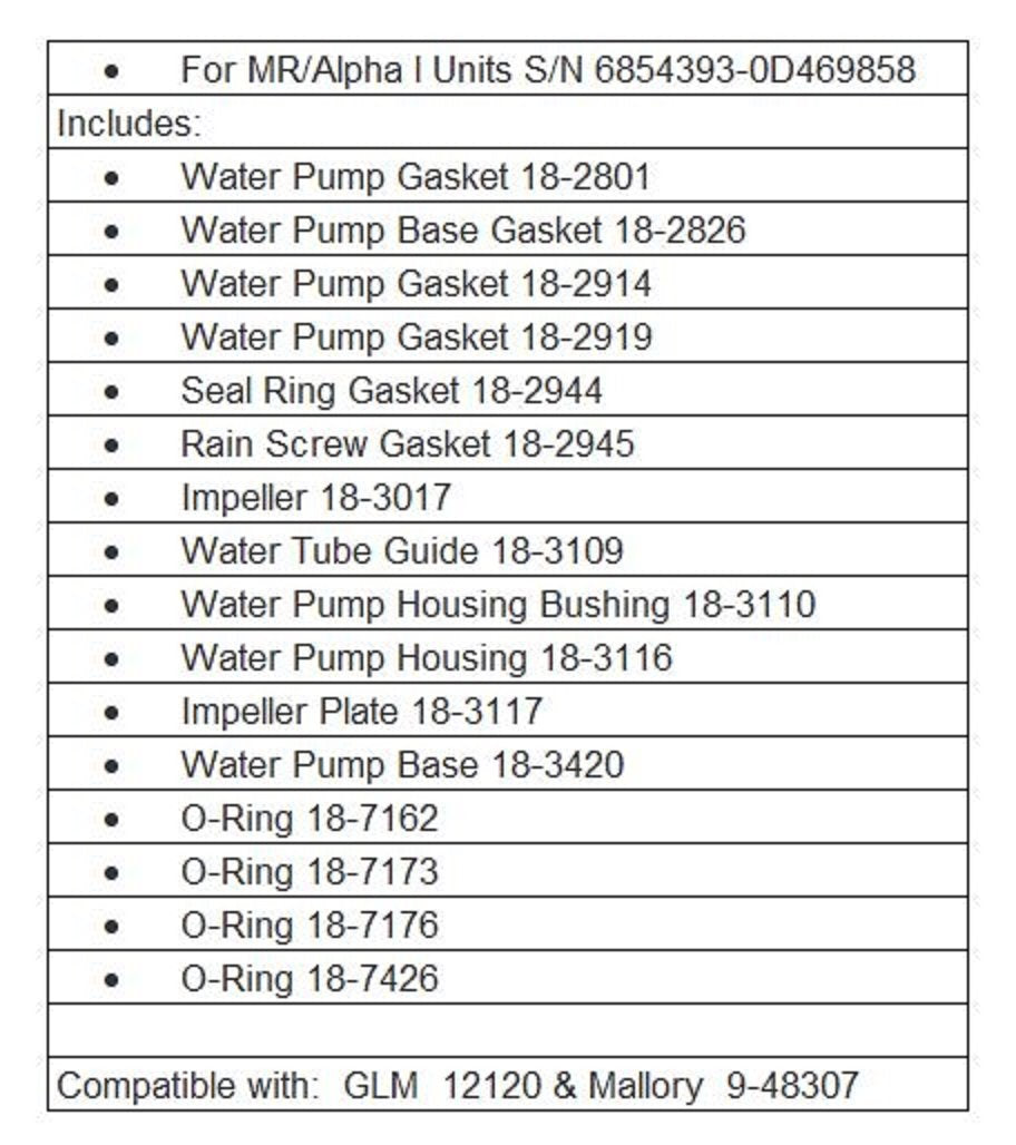 18-3320 Teleflex Water Pump Kit