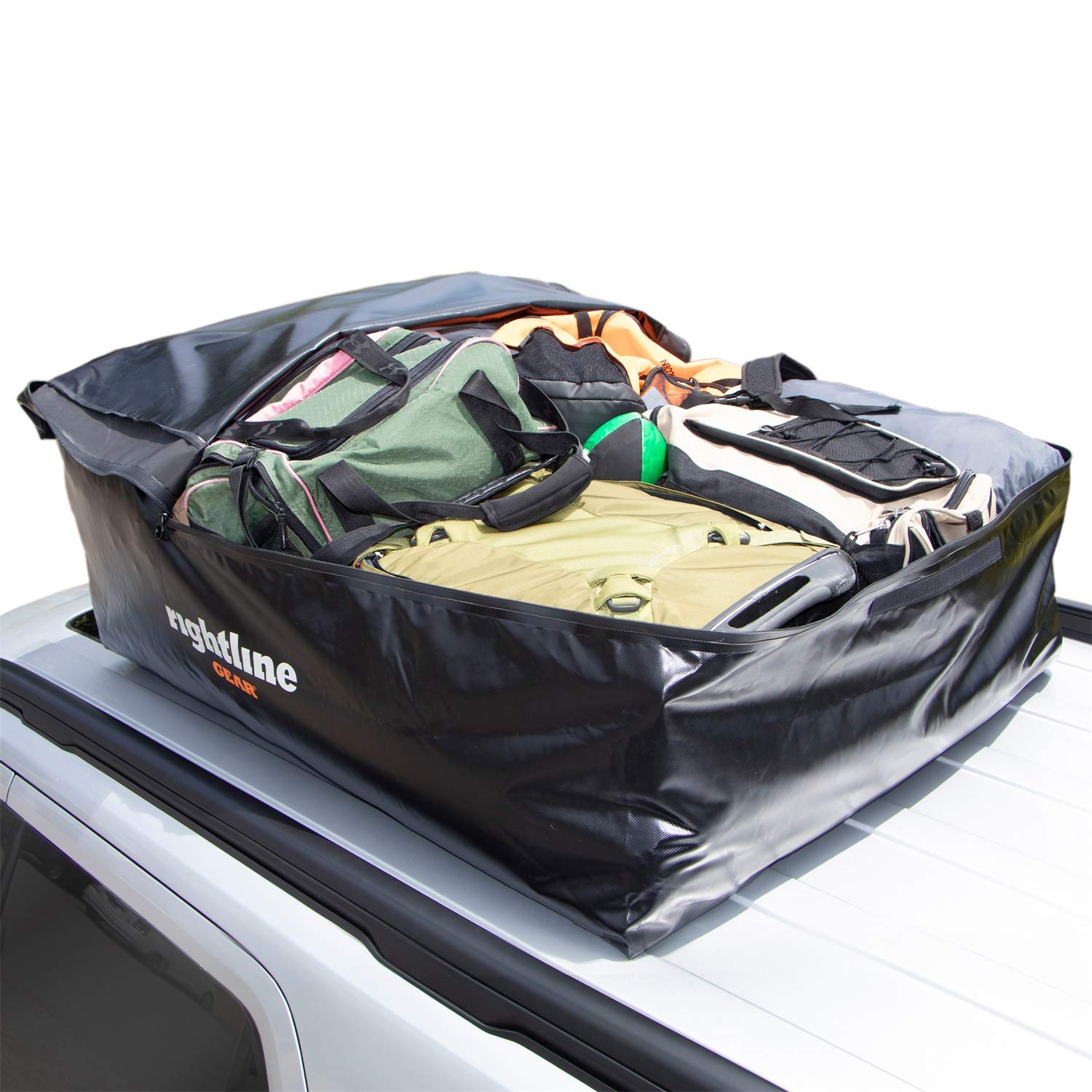 Sport 3 Rightline Gear Waterproof Rooftop Cargo Carrier for Top of Vehicle, Attaches With or Without Roof Rack, 18 Cubic Feet, Black