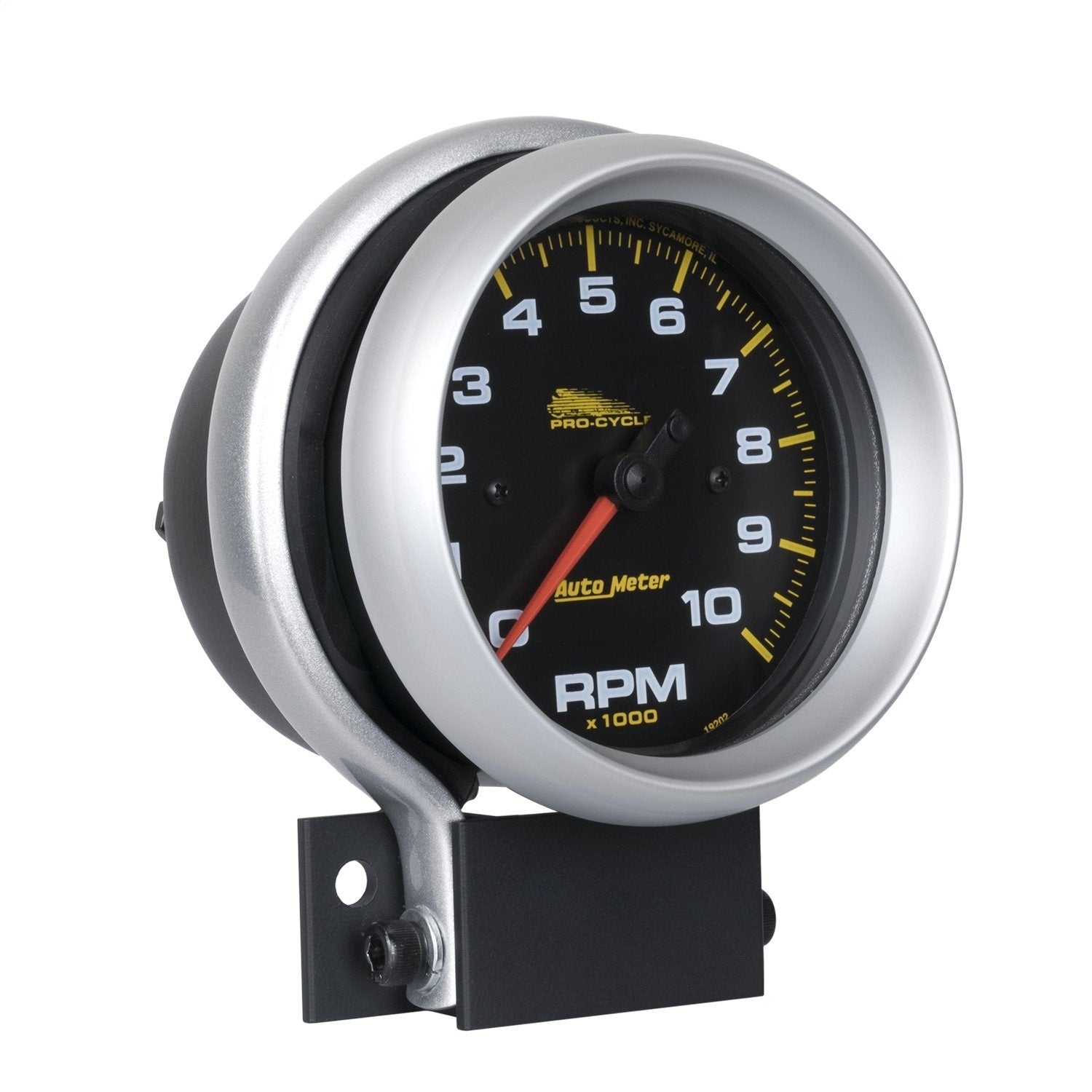 Tach AutoMeter Gauge, 3 3/4", 10K RPM, 2 & 4 Cylinder, Black, Pro-Cycle (19202)