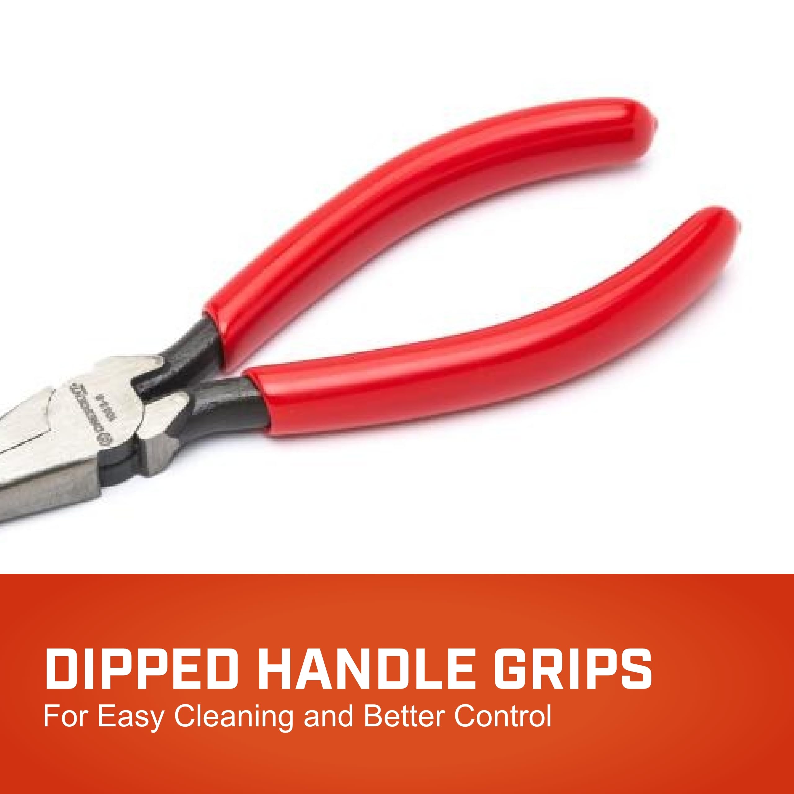 Crescent 6" Long Pliers Chain Nose - Needle-Nose Pliers for Bending, Gripping & Twisting - Long Reach - Serrated Jaws & Dipped Handle Grips - Resists Rust & Corrosion - 10336CVN